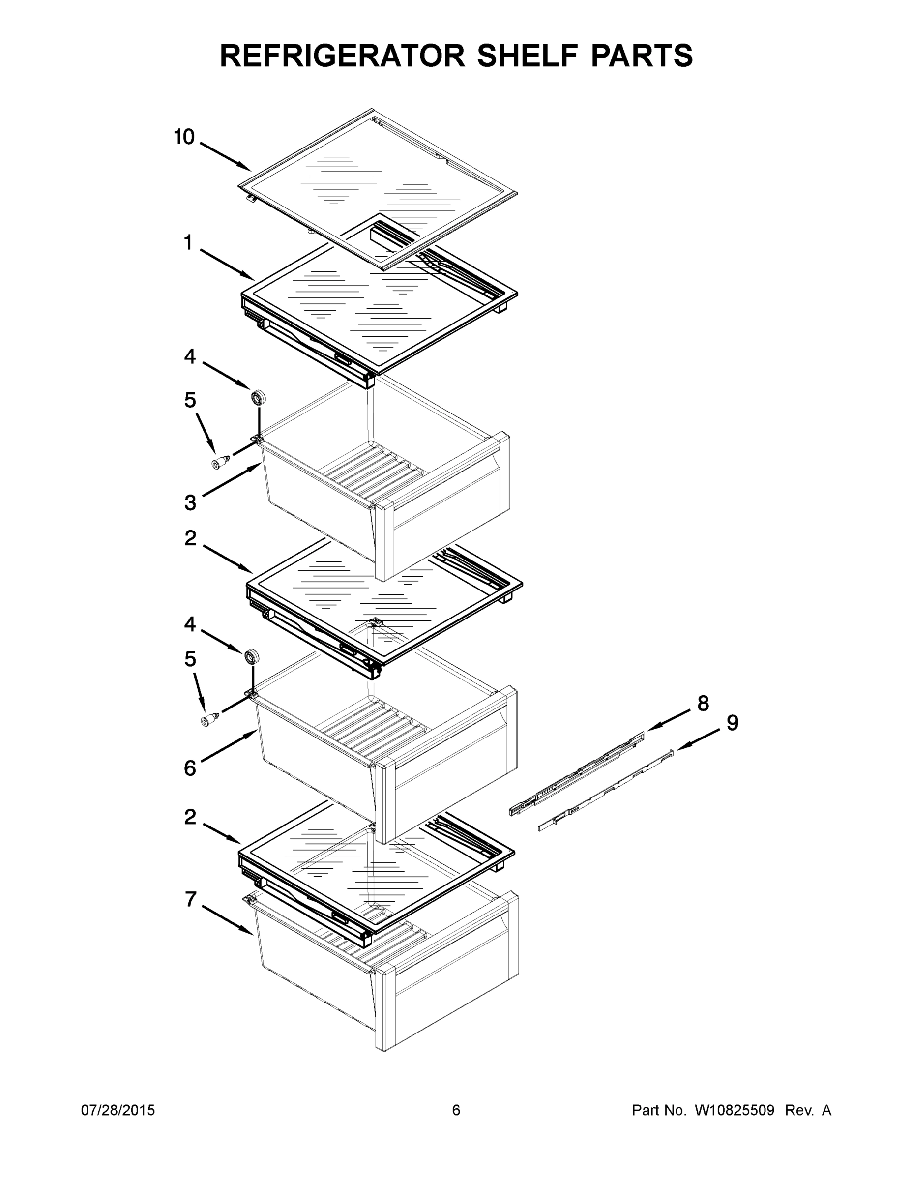 04 - REFRIGERATOR SHELF PARTS