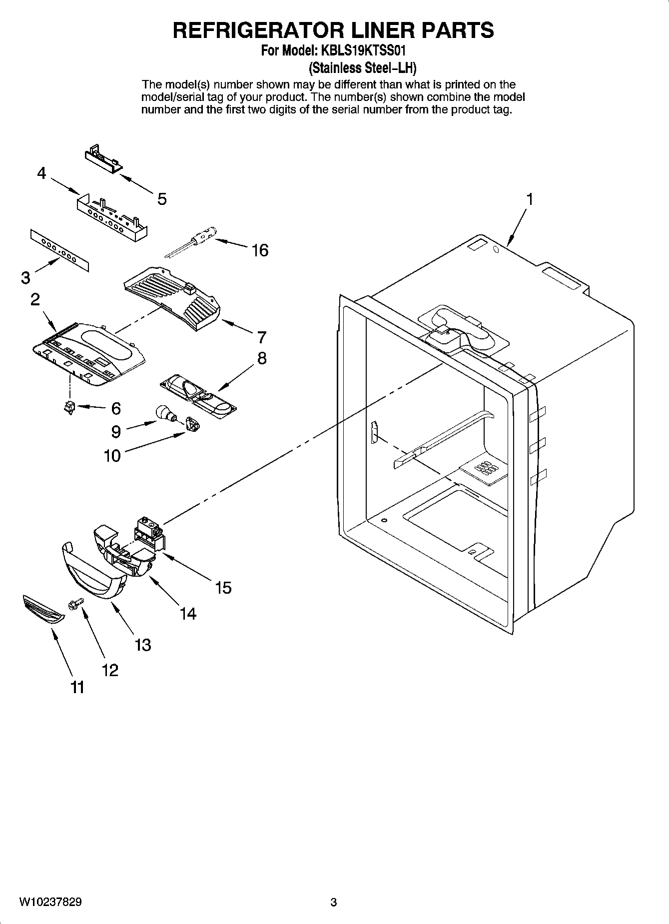 02 - REFRIGERATOR LINER PARTS