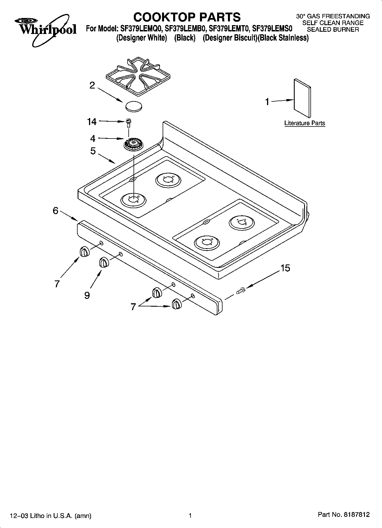 01 - COOKTOP PARTS