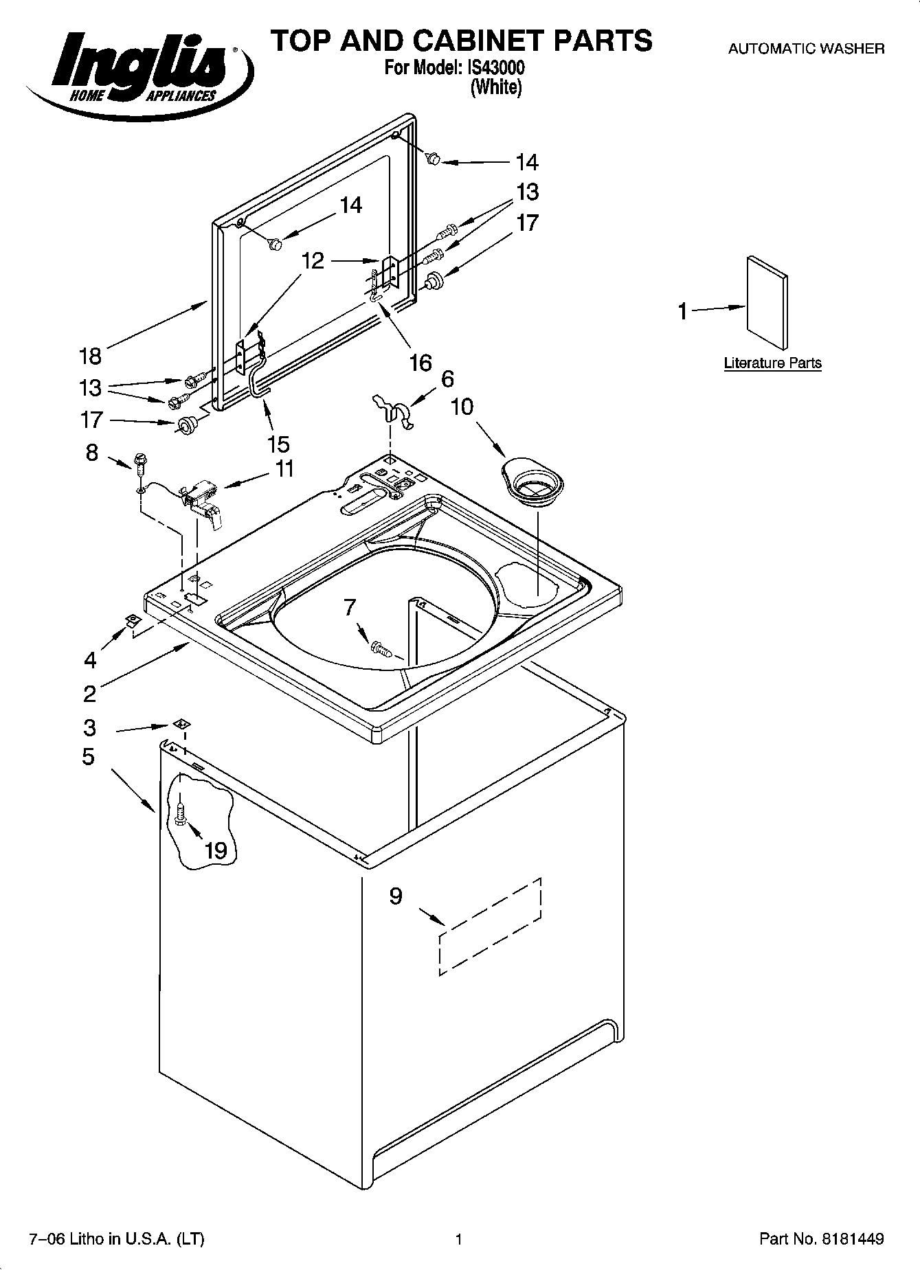 01 - TOP AND CABINET PARTS