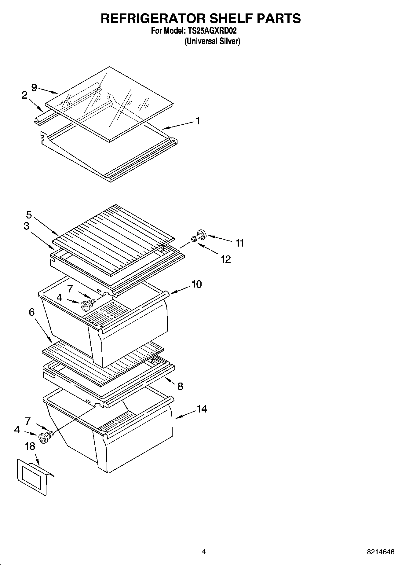 03 - REFRIGERATOR SHELF PARTS