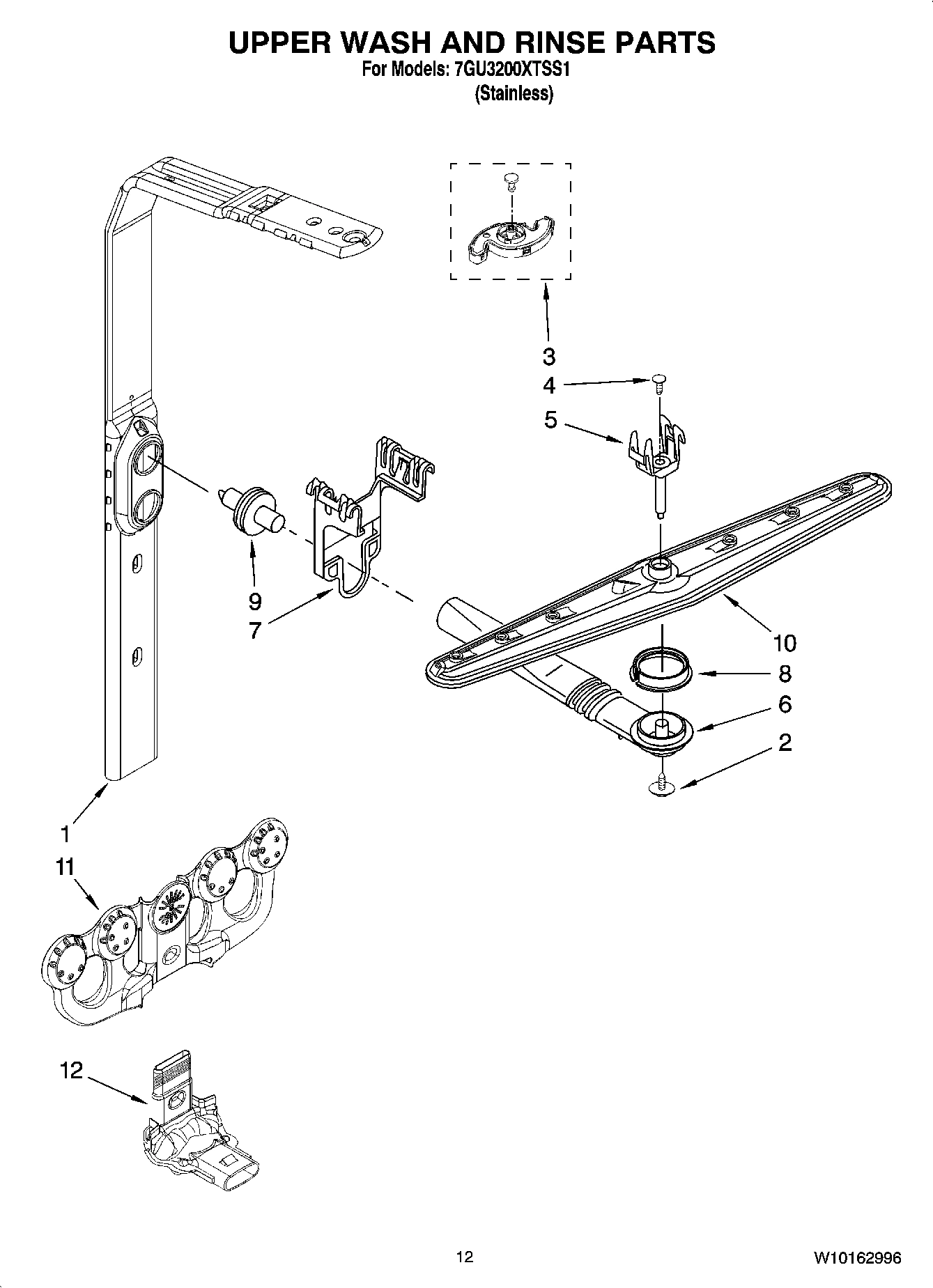 10 - UPPER WASH AND RINSE PARTS