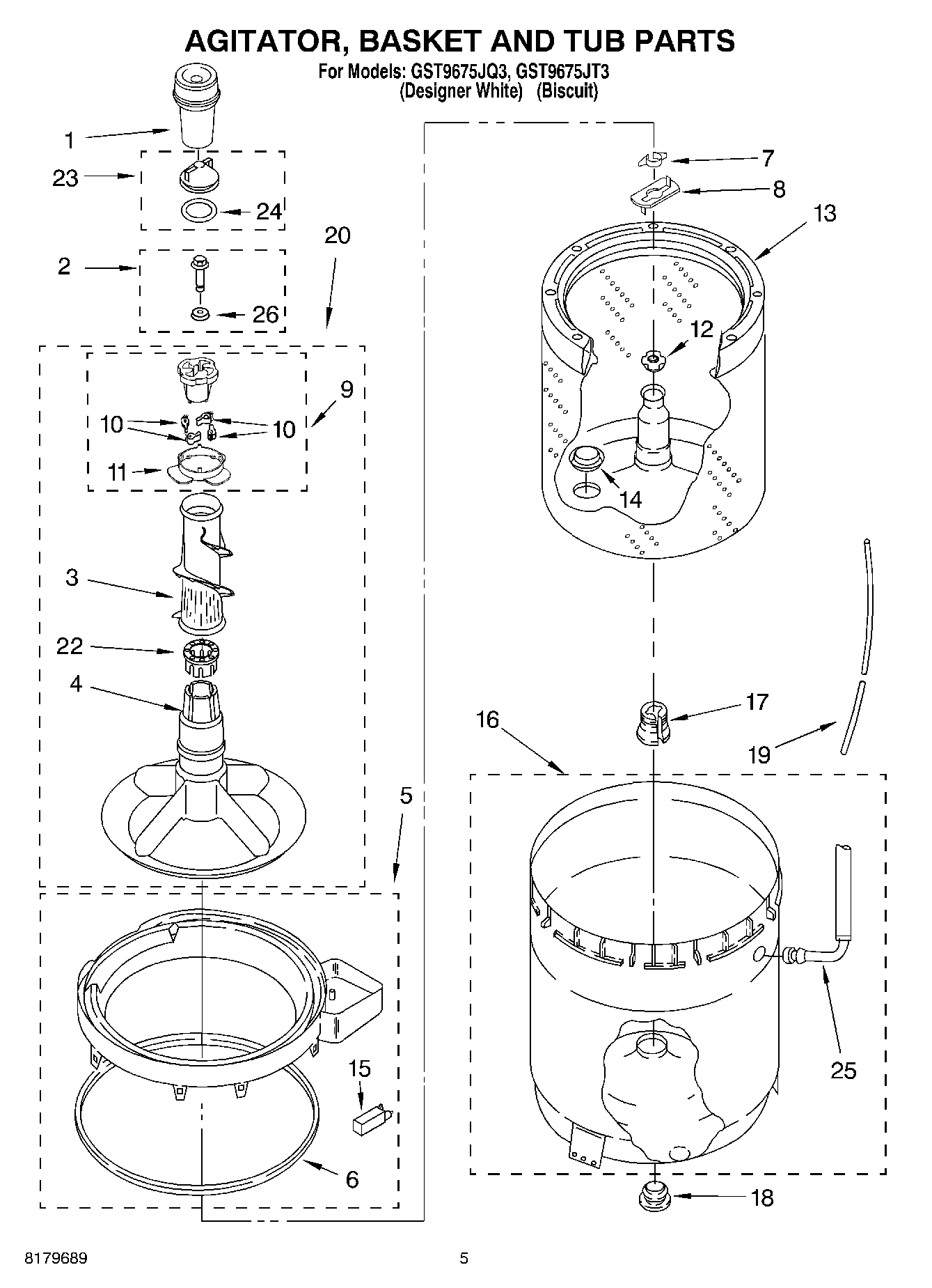 03 - AGITATOR, BASKET AND TUB