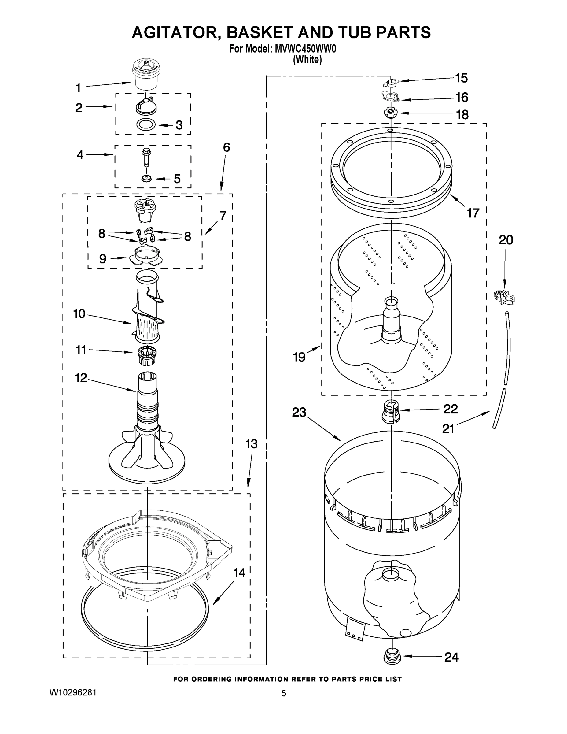 03 - AGITATOR, BASKET AND TUB PARTS