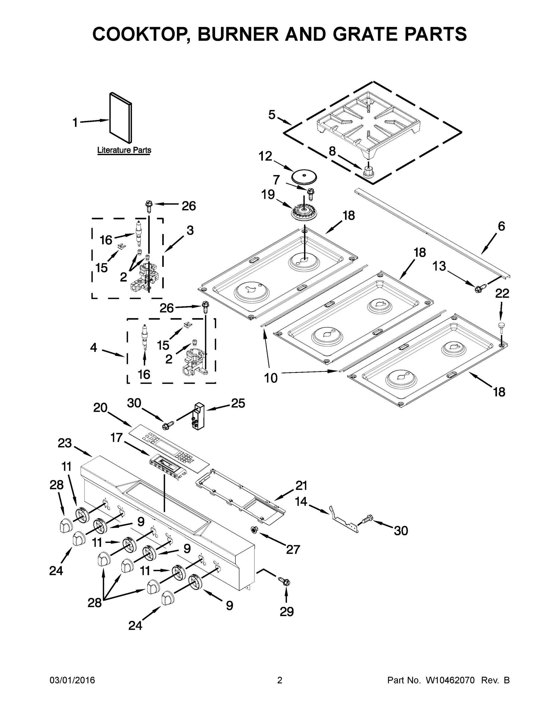 02 - COOKTOP, BURNER AND GRATE PARTS