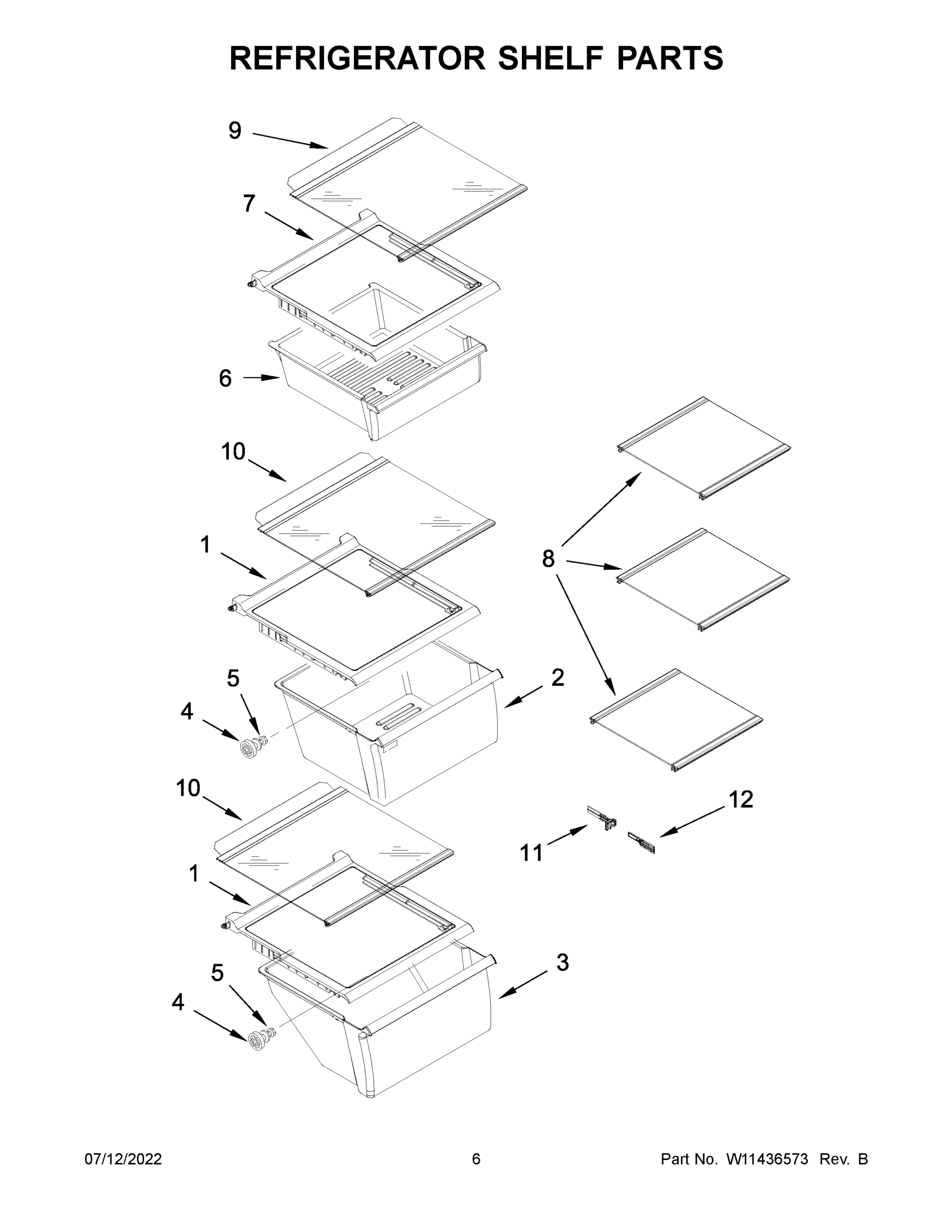 04 - REFRIGERATOR SHELF PARTS