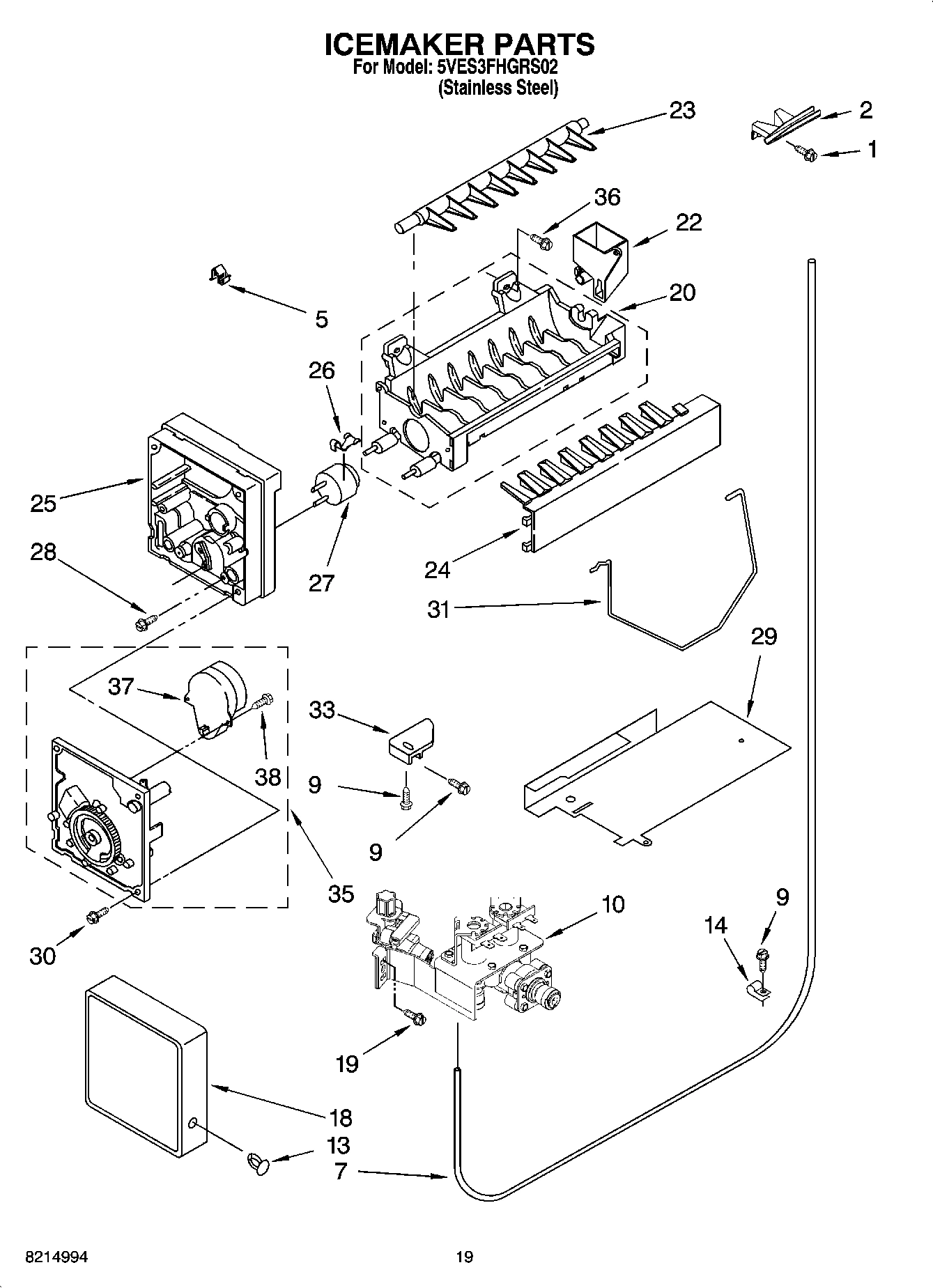 12 - ICEMAKER PARTS, OPTIONAL PARTS (NOT INCLUDED)
