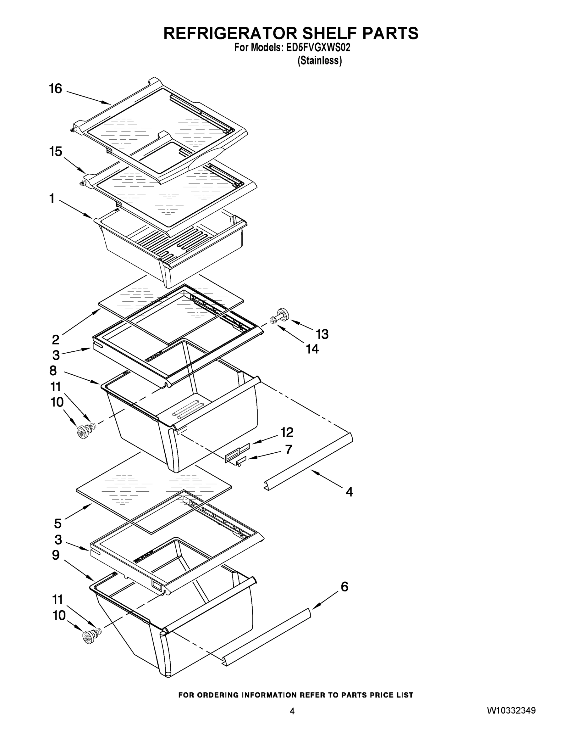 03 - REFRIGERATOR SHELF PARTS