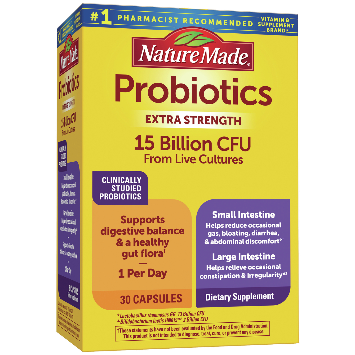 Nature Made Extra Strength Probiotics Vitamin | 15 Billion CFU | 30 Caps