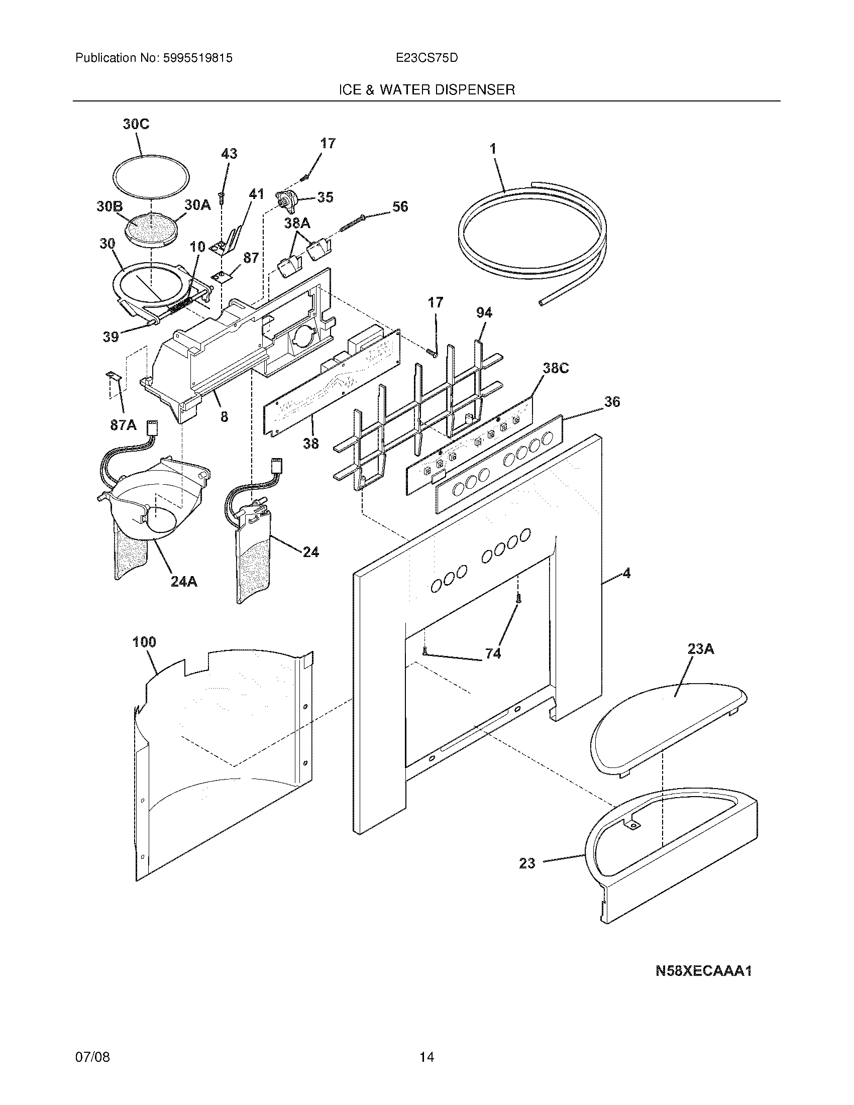 15 - ICE & WATER DISPENSER