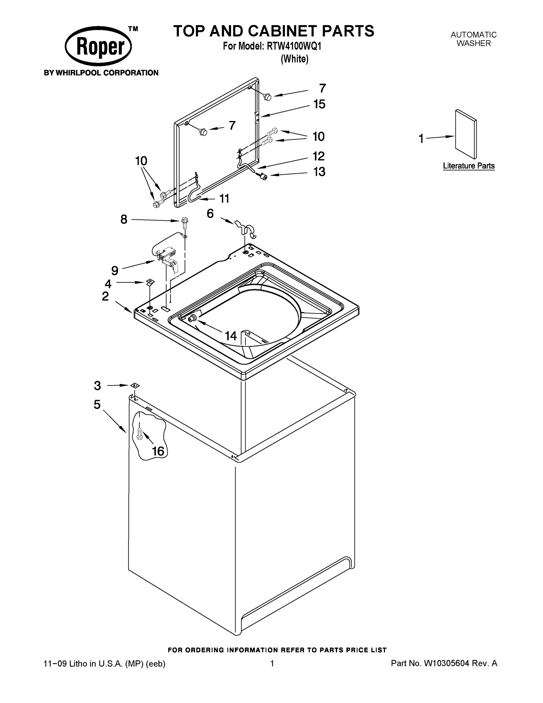 01 - TOP AND CABINET PARTS