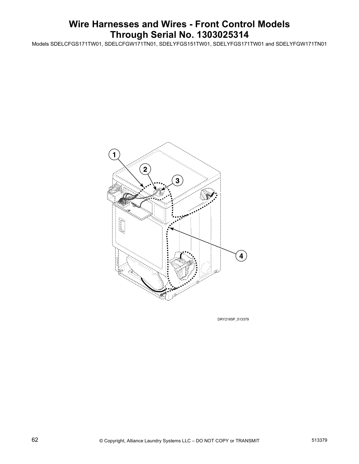 Wire Harnesses and Wires - Front Control Models
Through Serial No. 1303025314