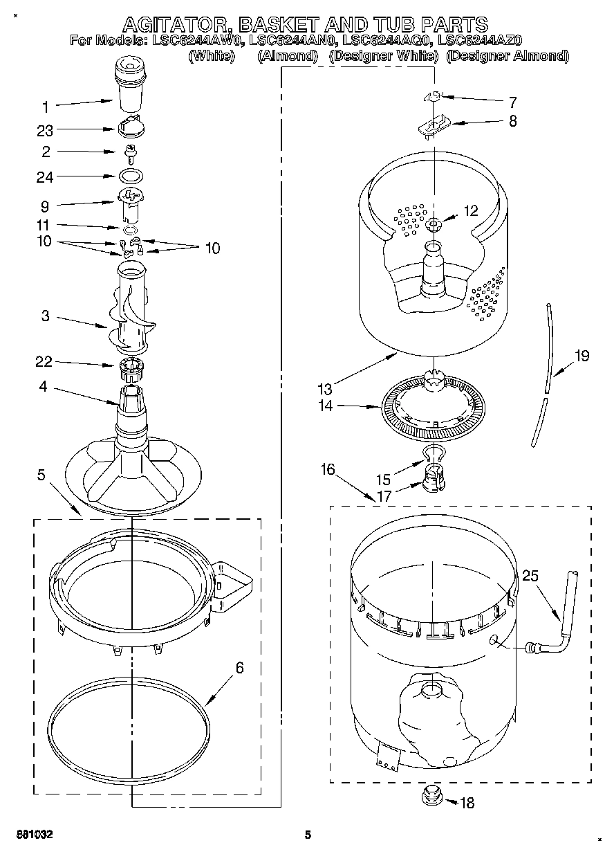 04 - AGITATOR, BASKET, AND TUB