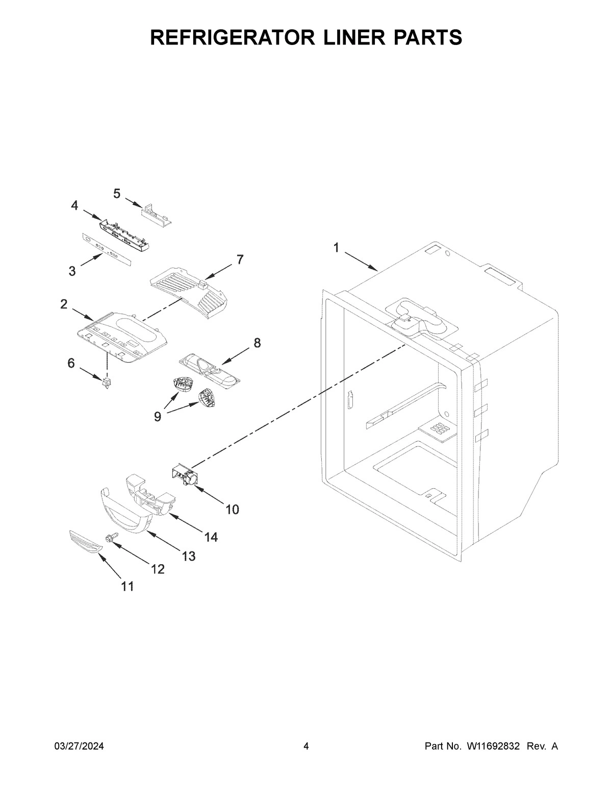 03 - REFRIGERATOR LINER PARTS