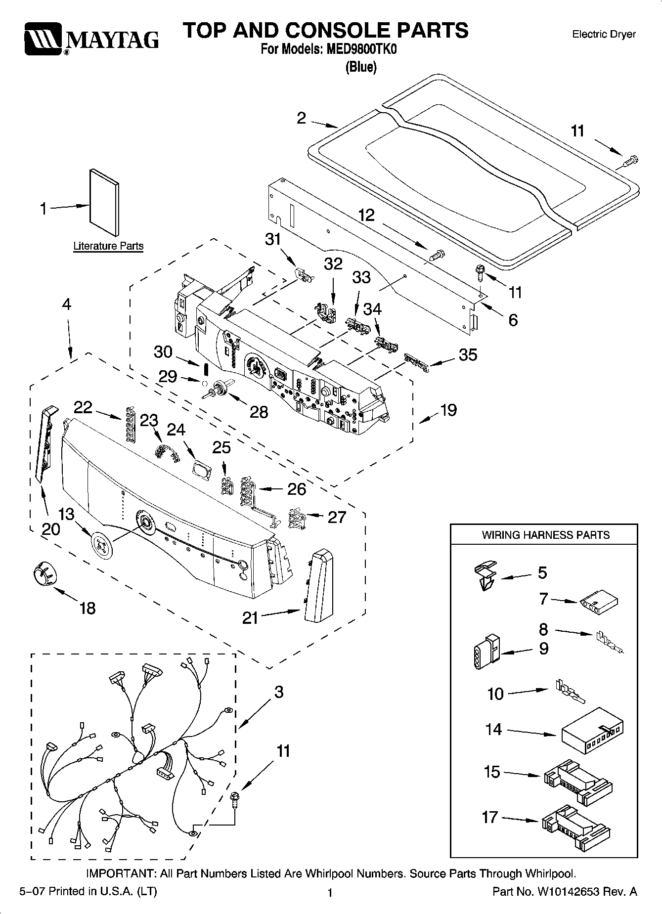 01 - TOP AND CONSOLE PARTS