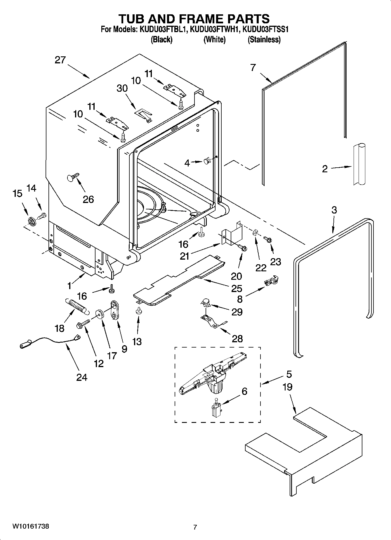 07 - TUB AND FRAME PARTS