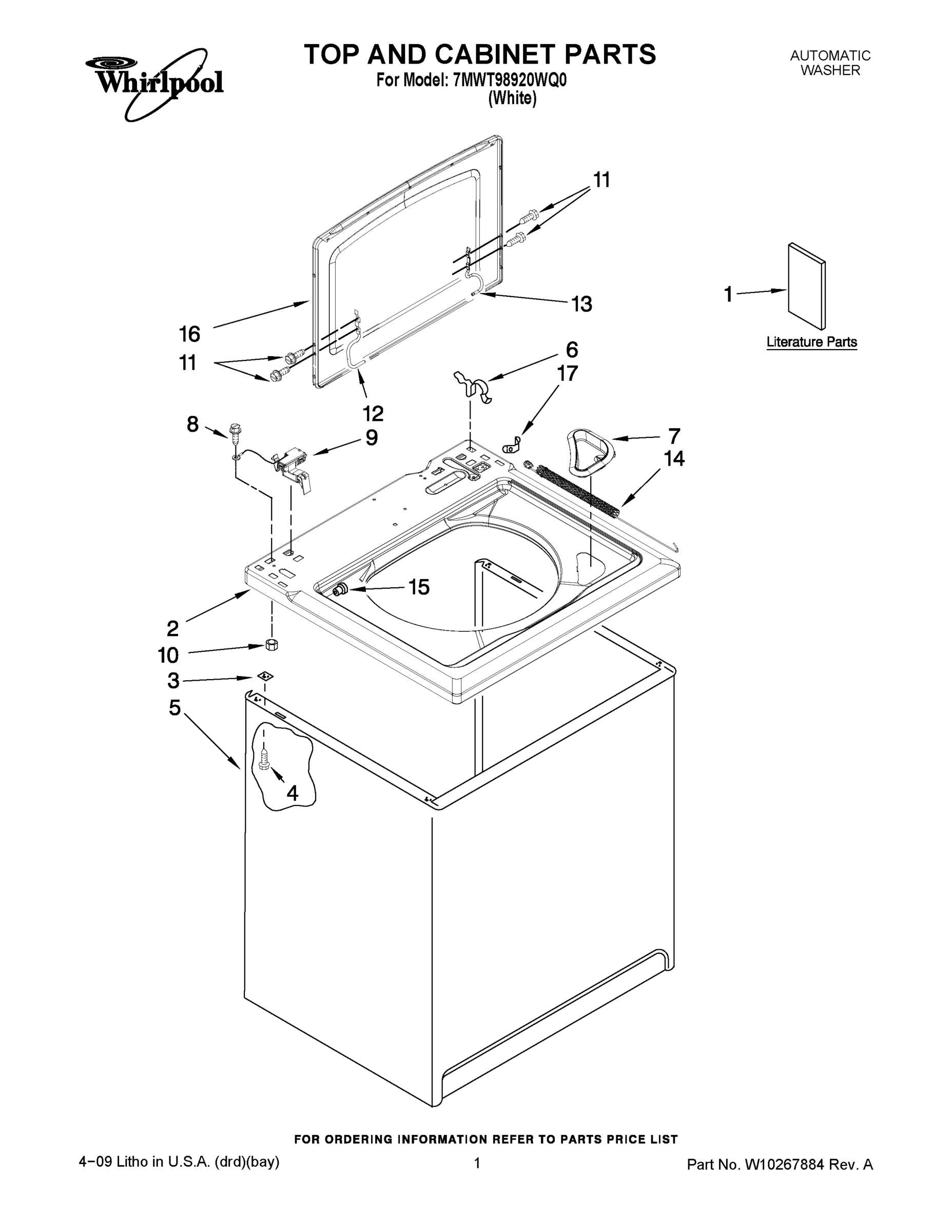 01 - TOP AND CABINET PARTS