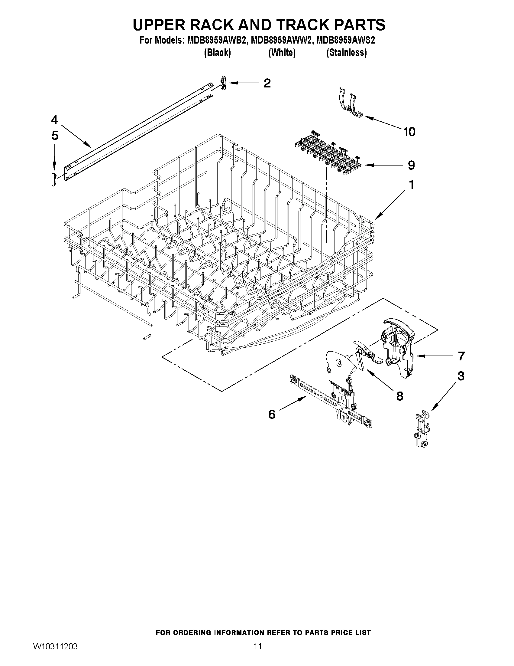09 - UPPER RACK AND TRACK PARTS