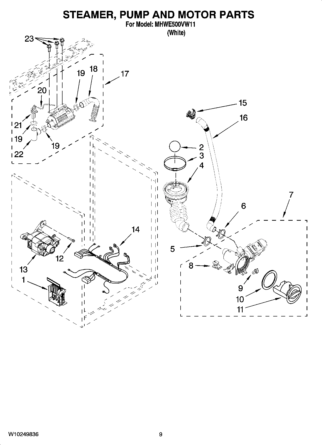 06 - STEAMER, PUMP AND MOTOR PARTS, OPTIONAL PARTS (NOT INCLUDED)