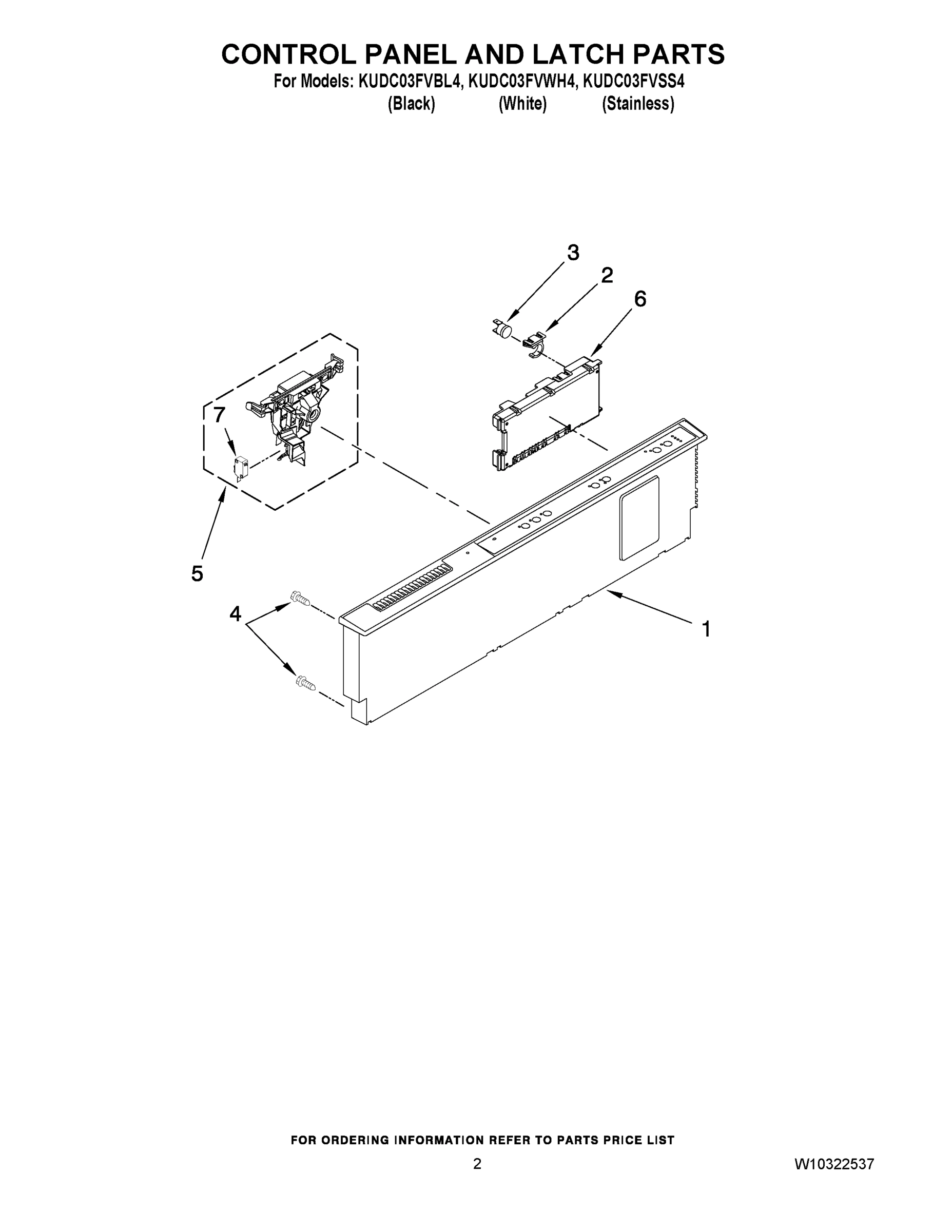 02 - CONTROL PANEL AND LATCH PARTS