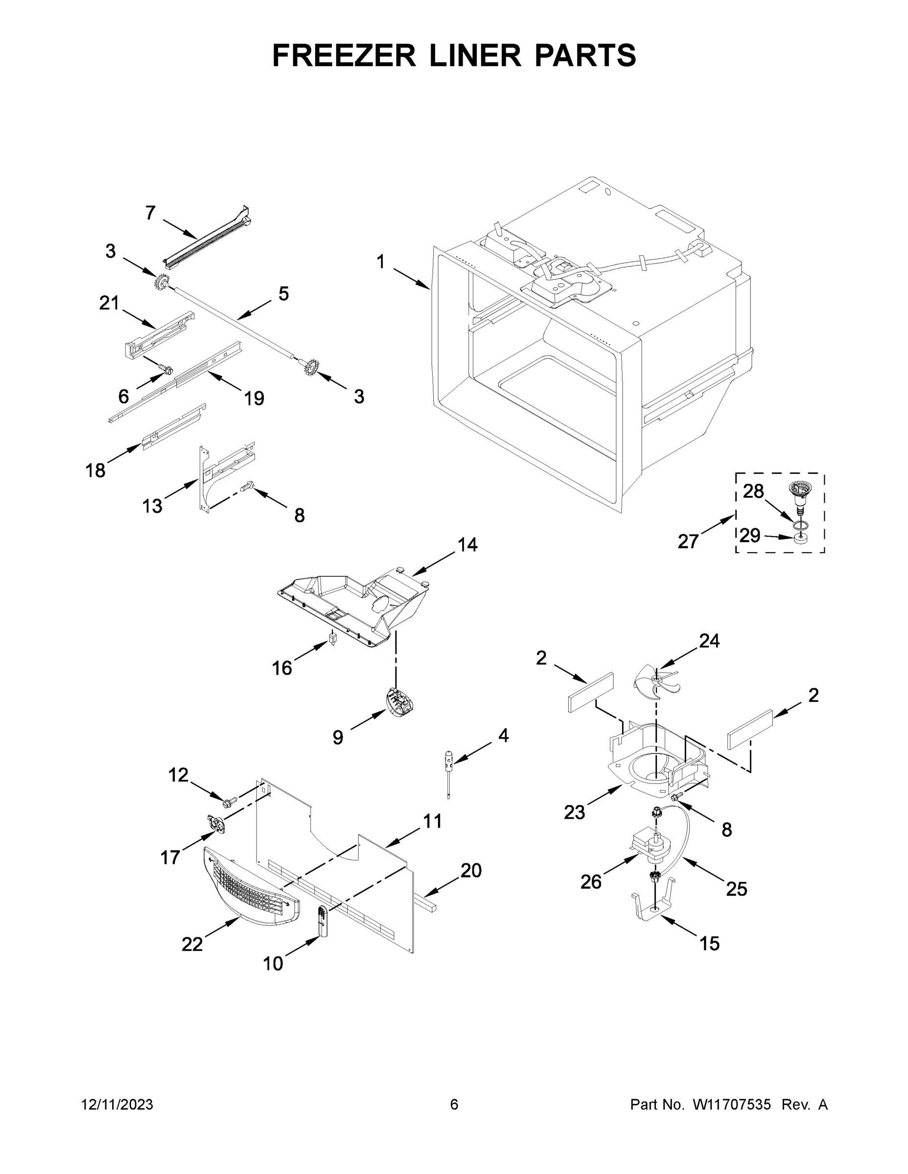 04 - FREEZER LINER PARTS