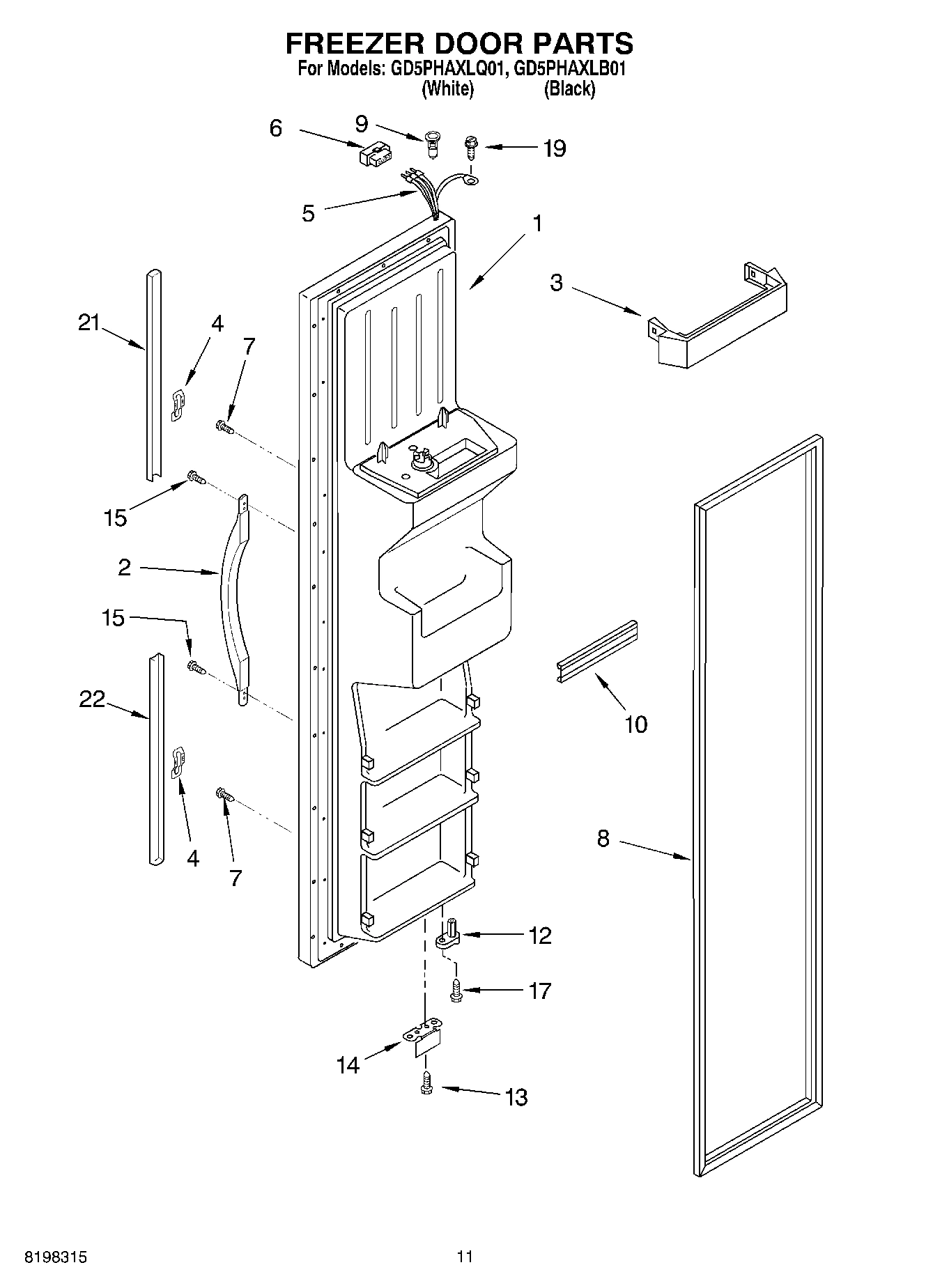 07 - FREEZER DOOR PARTS