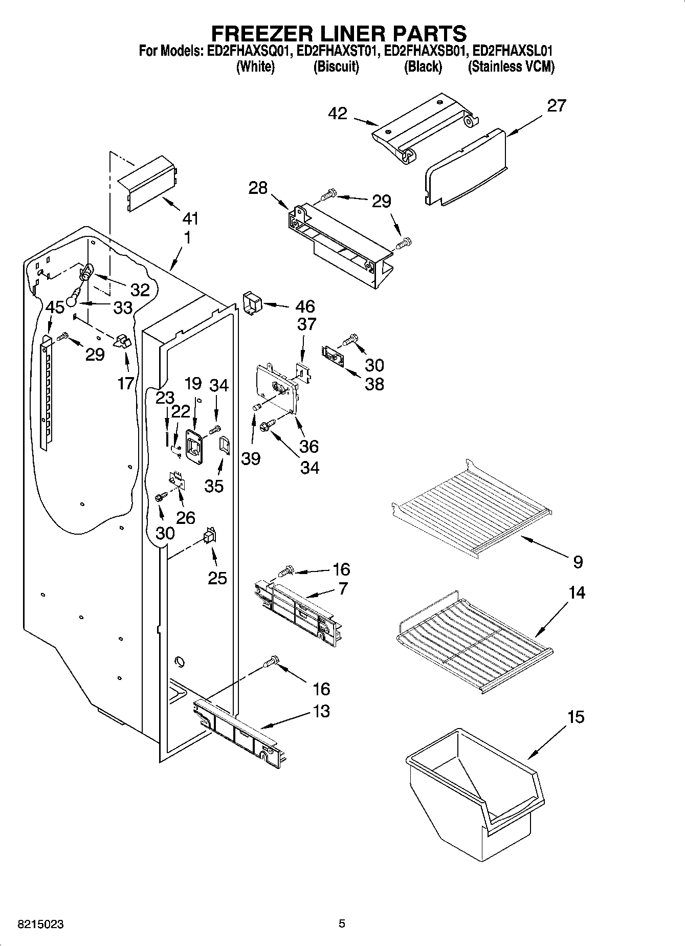 04 - FREEZER LINER PARTS