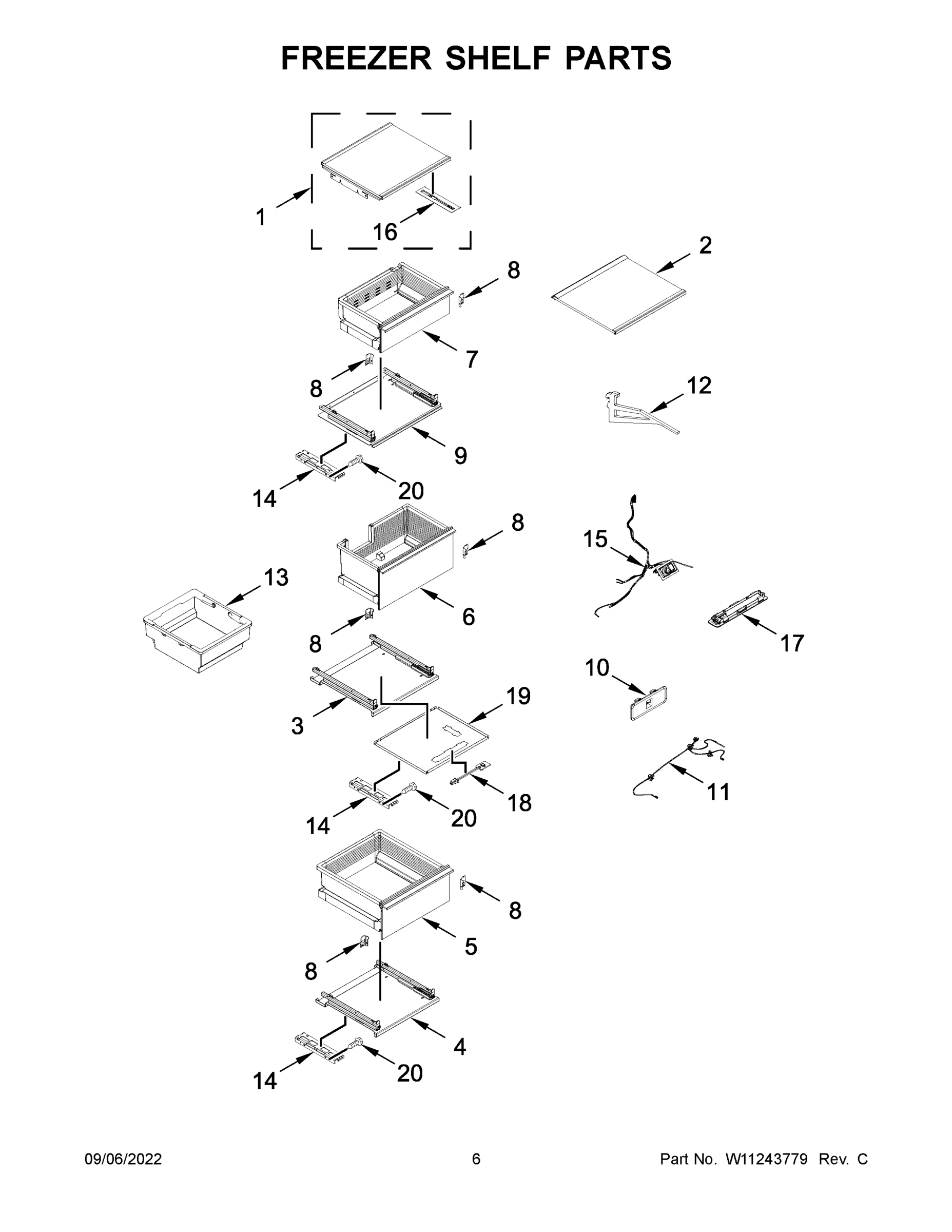 04 - FREEZER SHELF PARTS