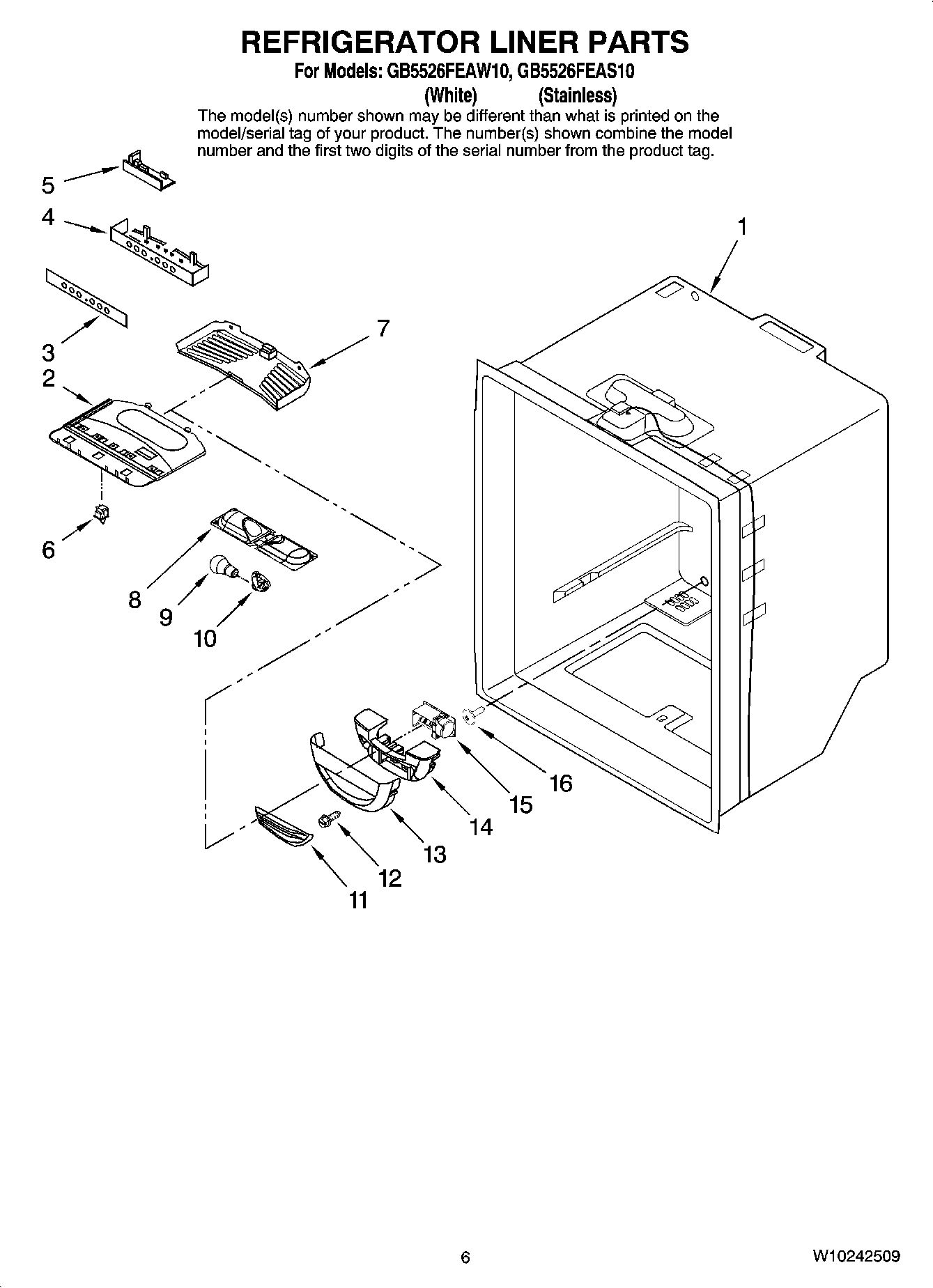 04 - REFRIGERATOR LINER PARTS