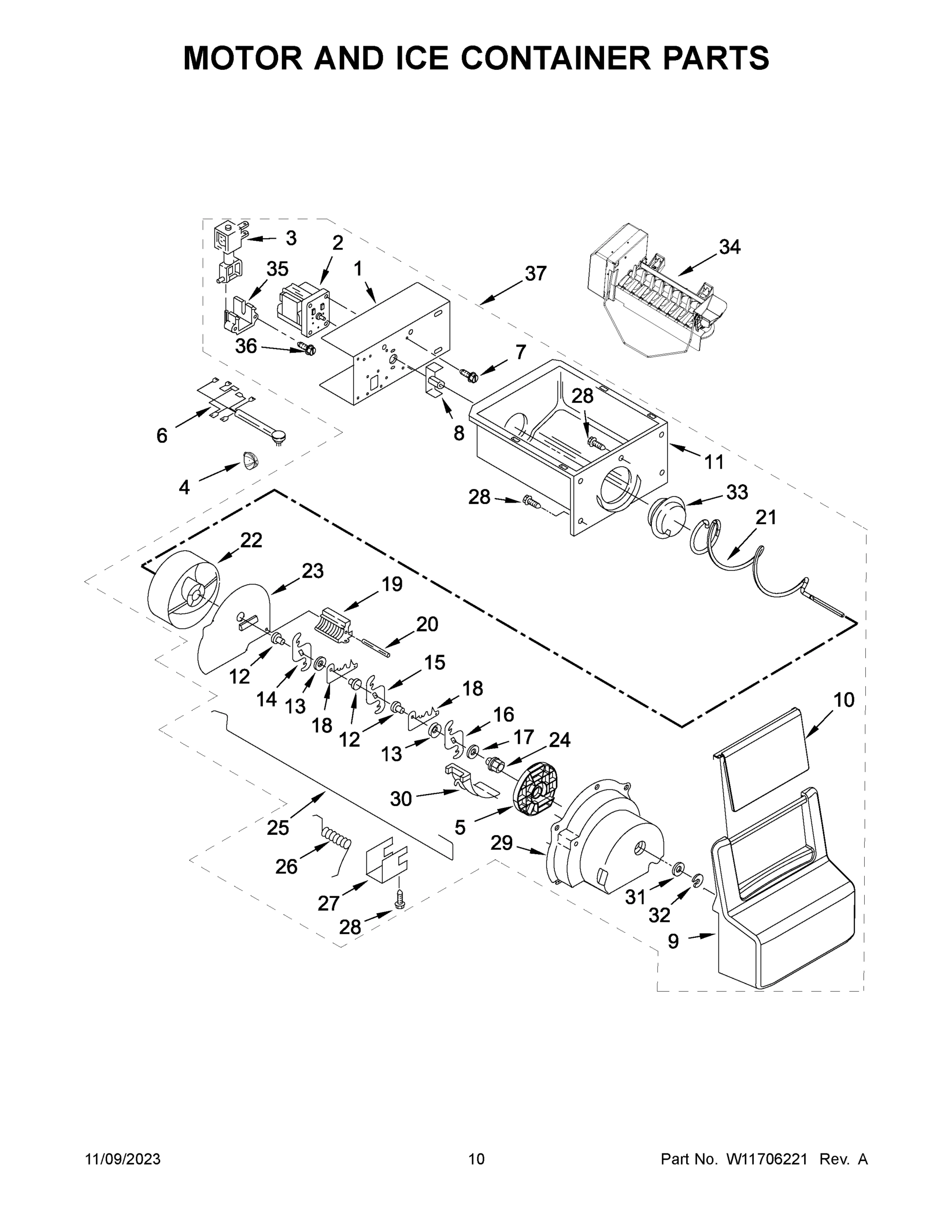06 - MOTOR AND ICE CONTAINER PARTS