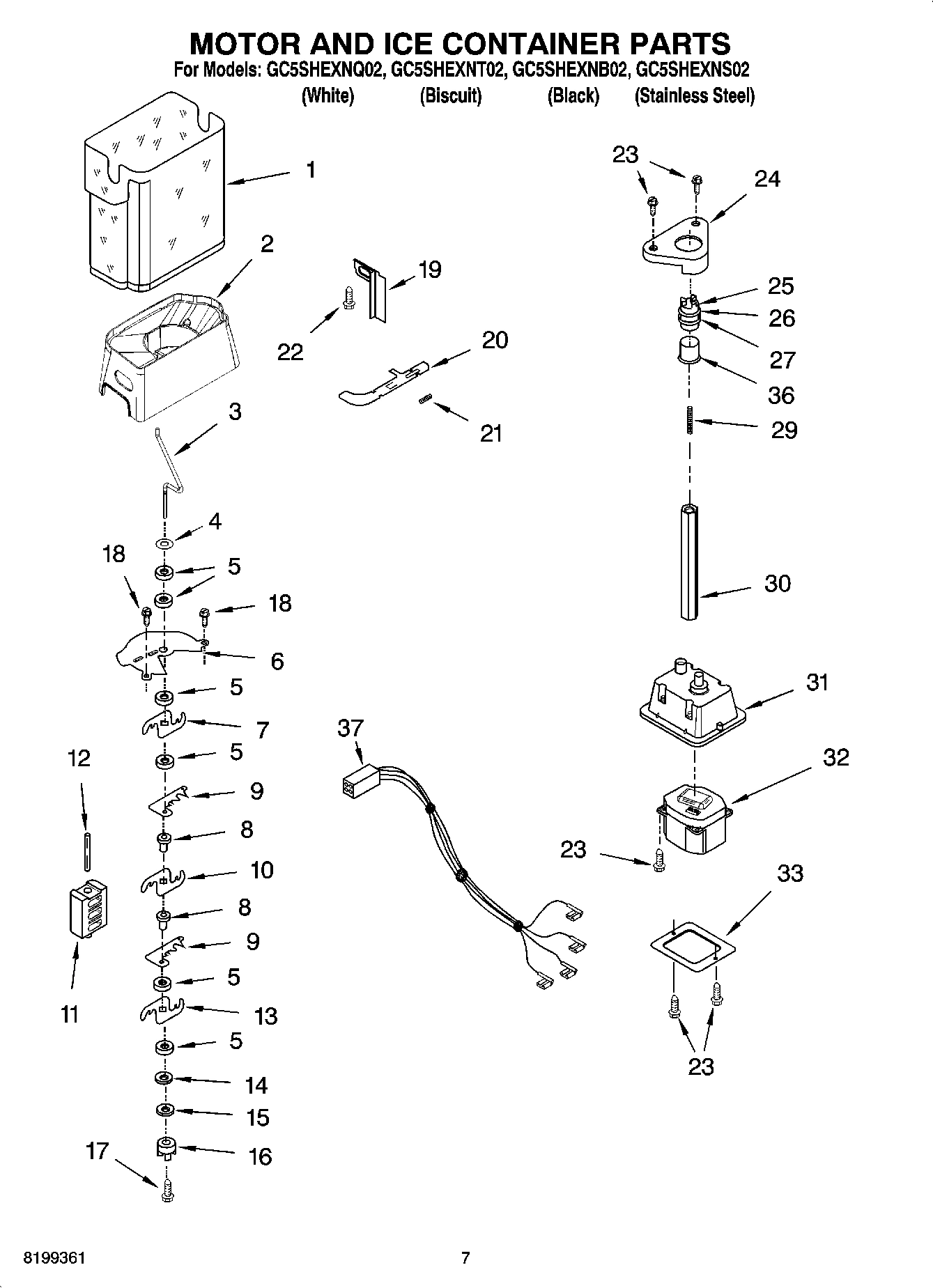 05 - MOTOR AND ICE CONTAINER PARTS