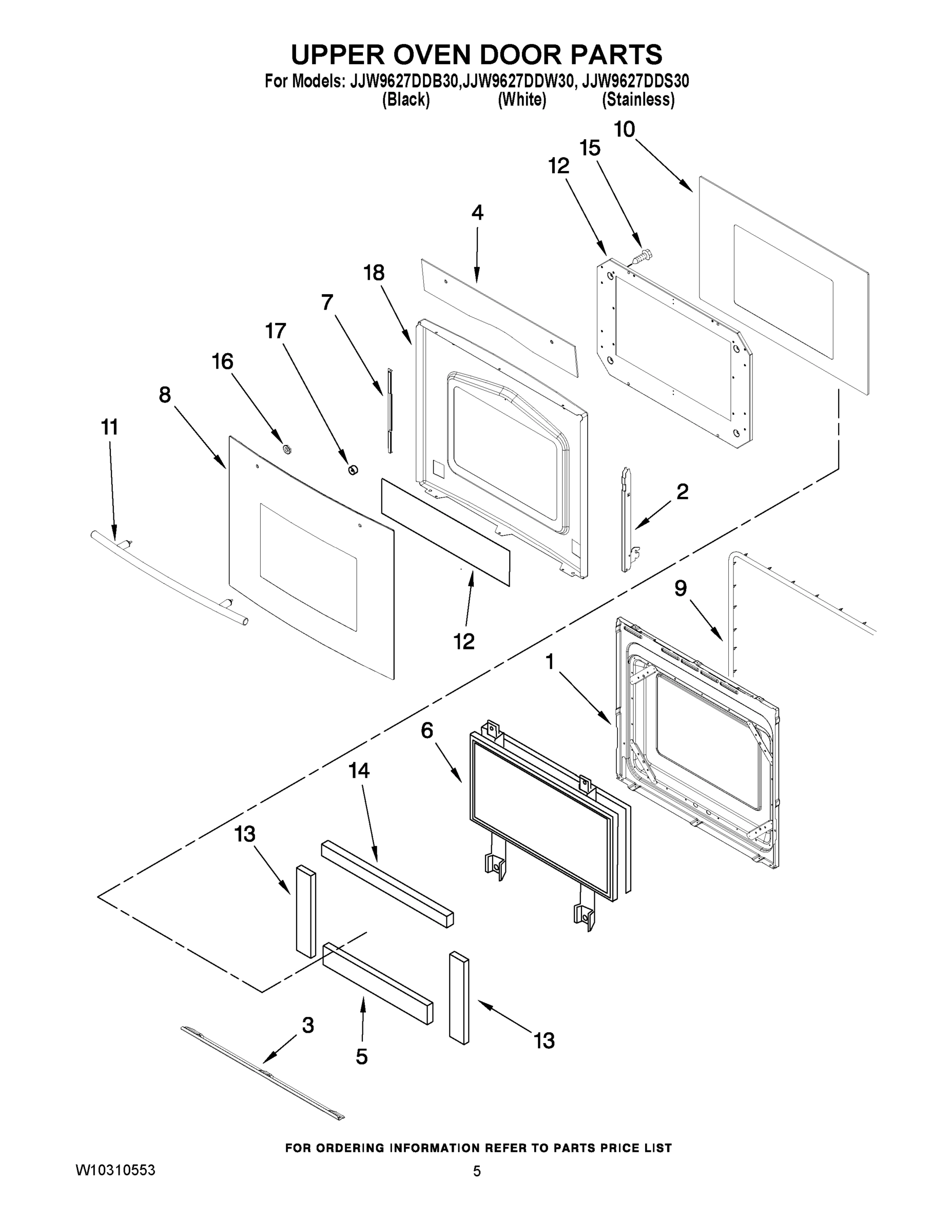 03 - UPPER OVEN DOOR PARTS