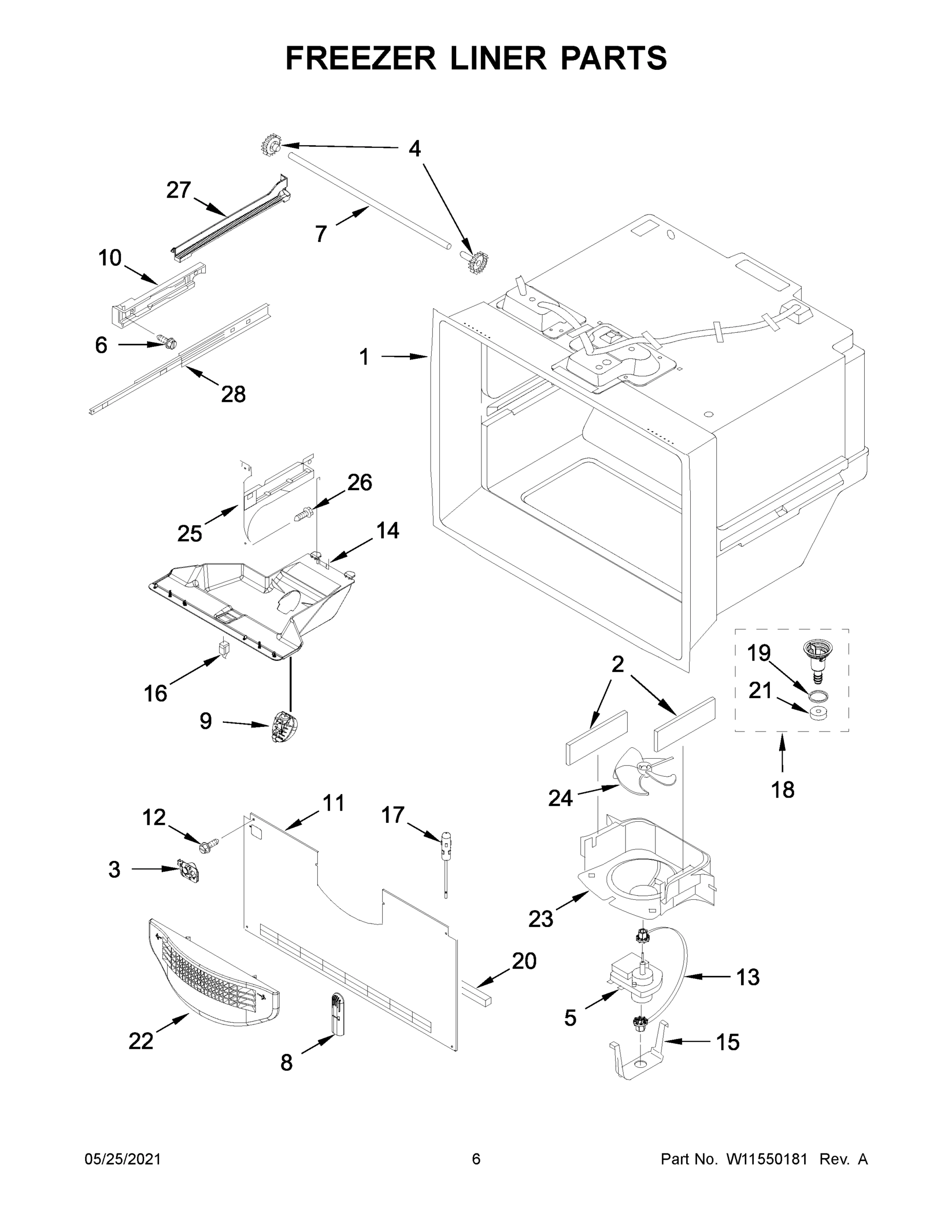 04 - FREEZER LINER PARTS