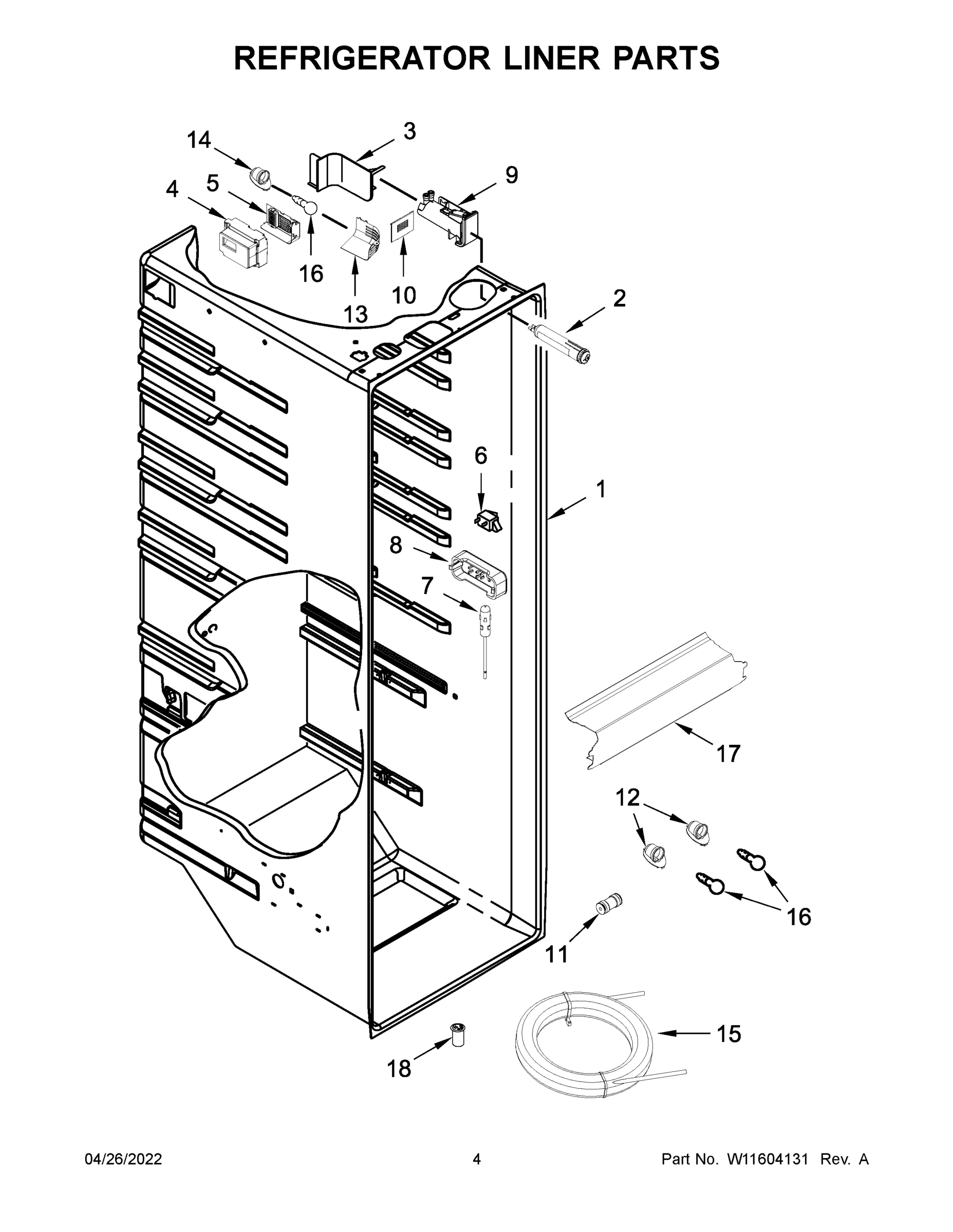 03 - REFRIGERATOR LINER PARTS