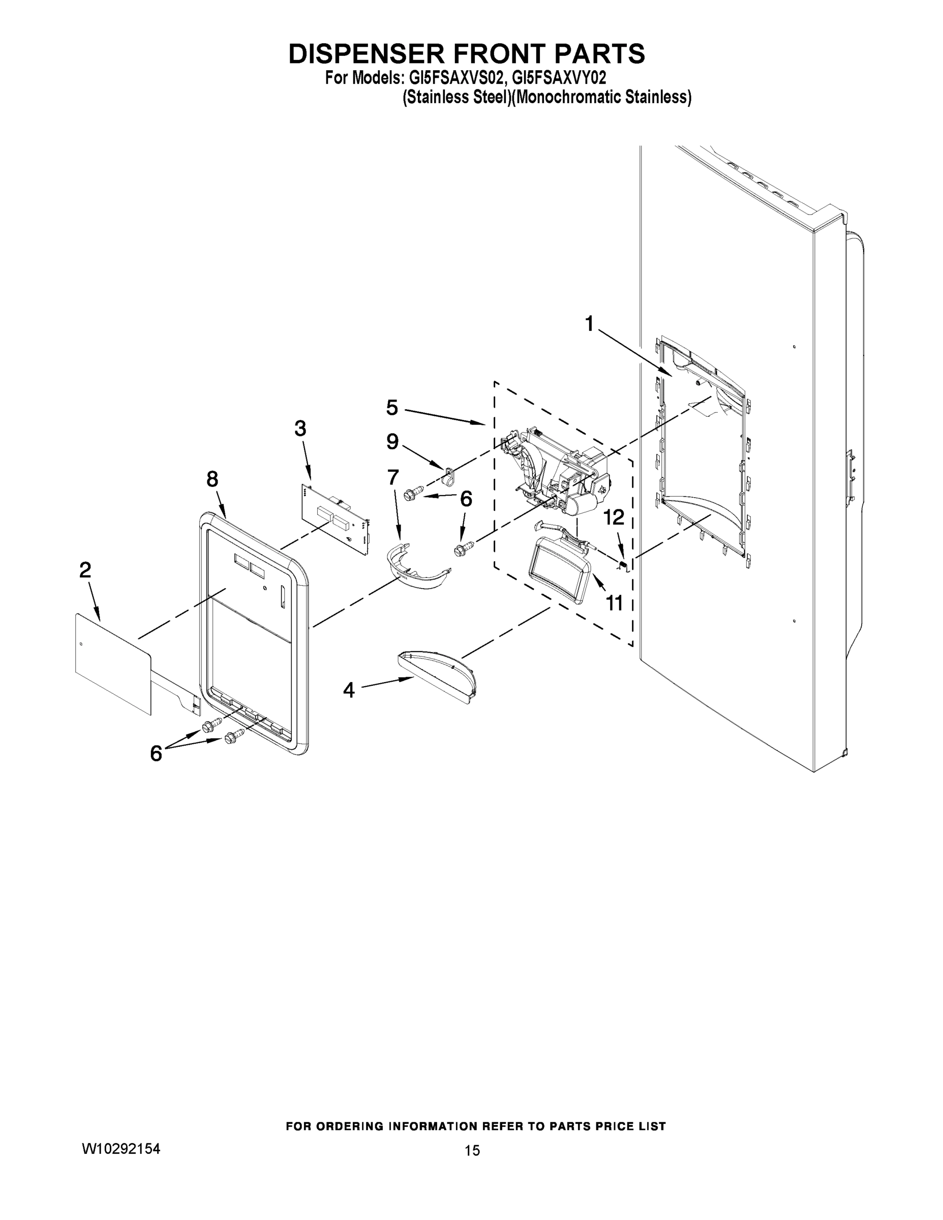 08 - DISPENSER FRONT PARTS
