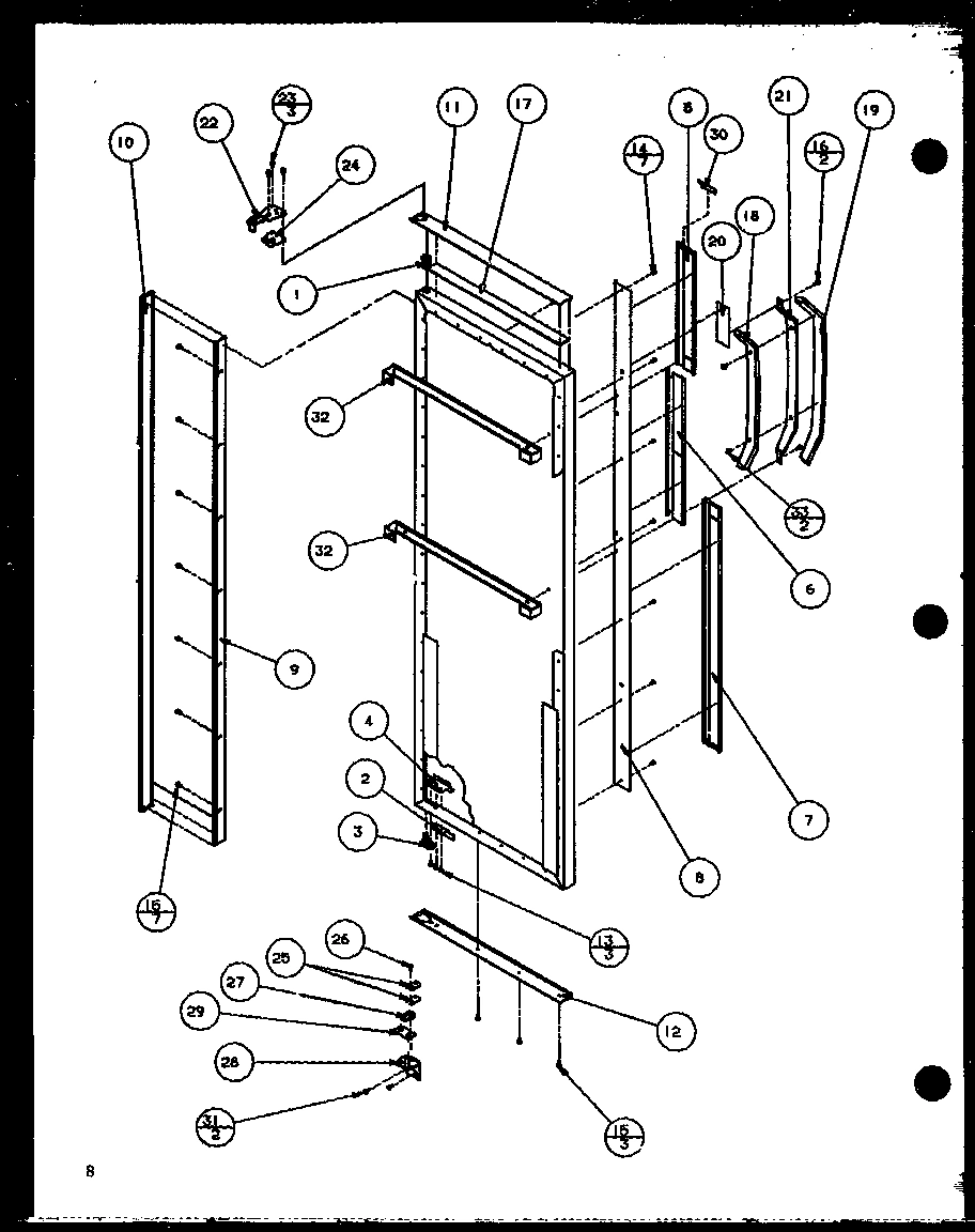 11 - REF DOOR HINGE AND TRIM PARTS