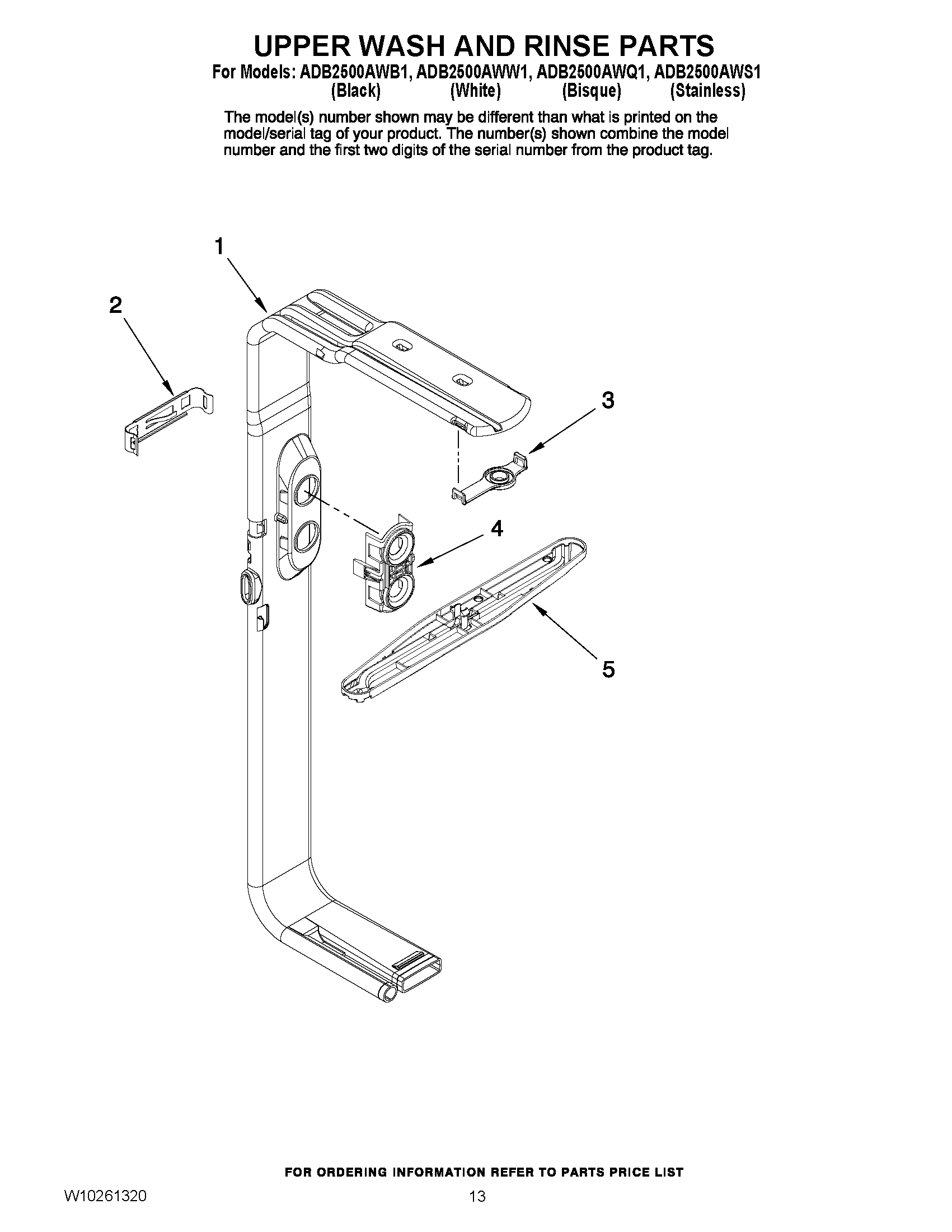 10 - UPPER WASH AND RINSE PARTS