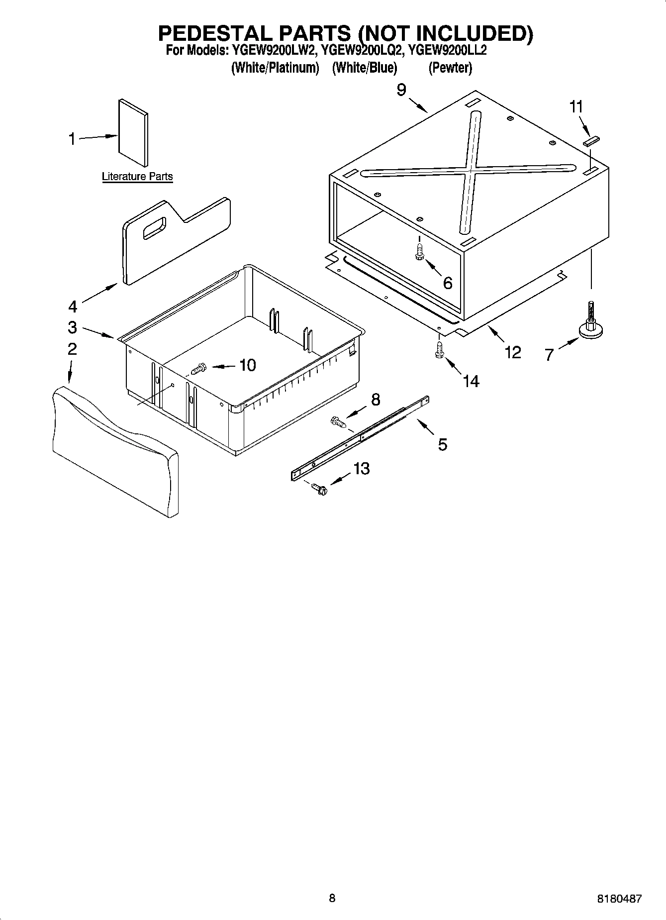 05 - PEDESTAL PARTS (NOT INCLUDED), OPTIONAL PARTS (NOT INCLUDED)
