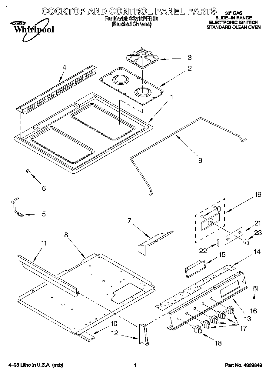01 - COOKTOP AND CONTROL PANEL