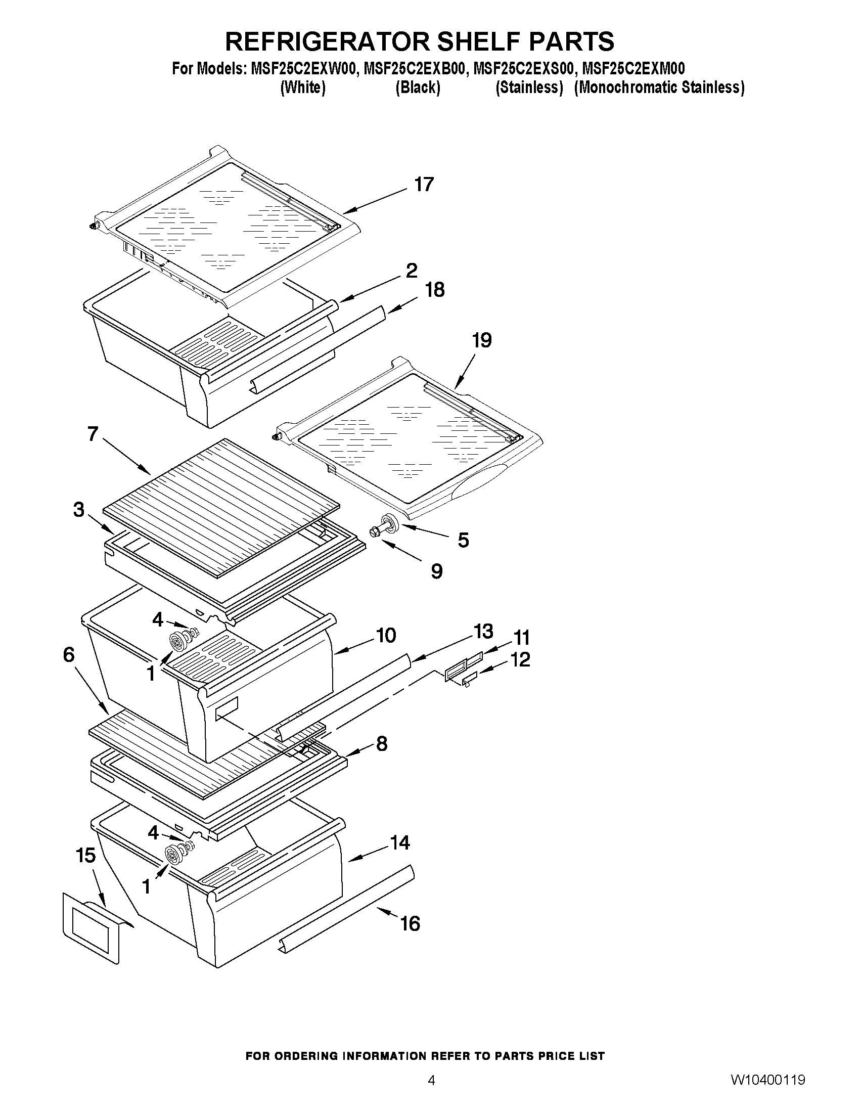 03 - REFRIGERATOR SHELF PARTS