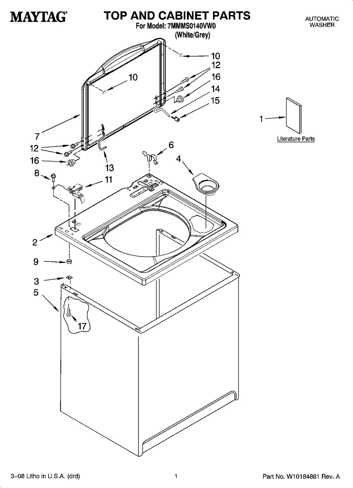 01 - TOP AND CABINET PARTS