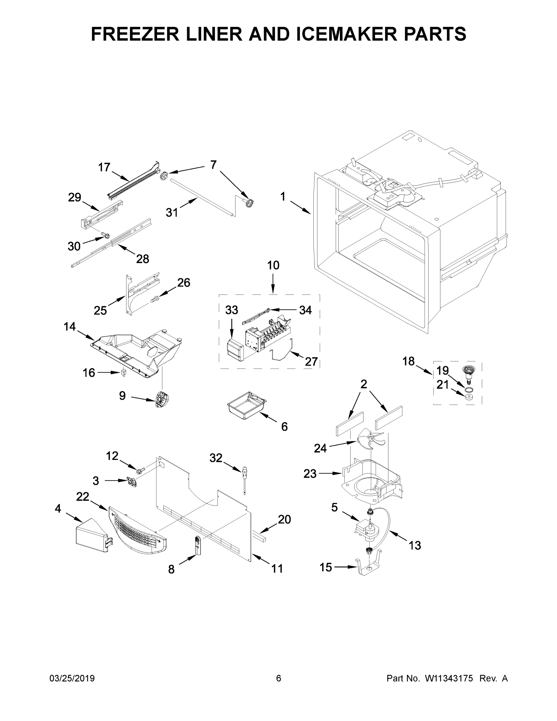 04 - FREEZER LINER AND ICEMAKER PARTS