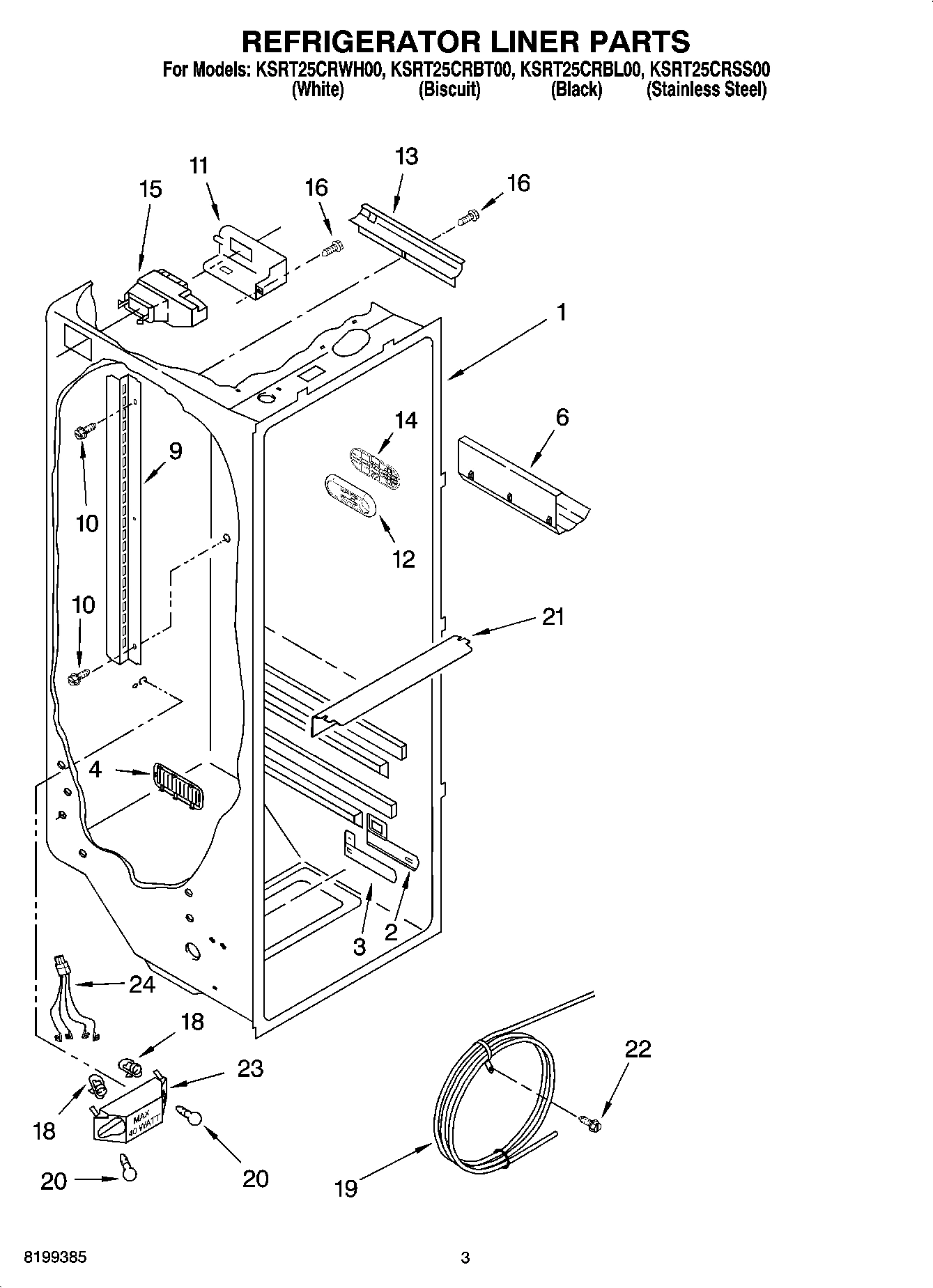 02 - REFRIGERATOR LINER PARTS