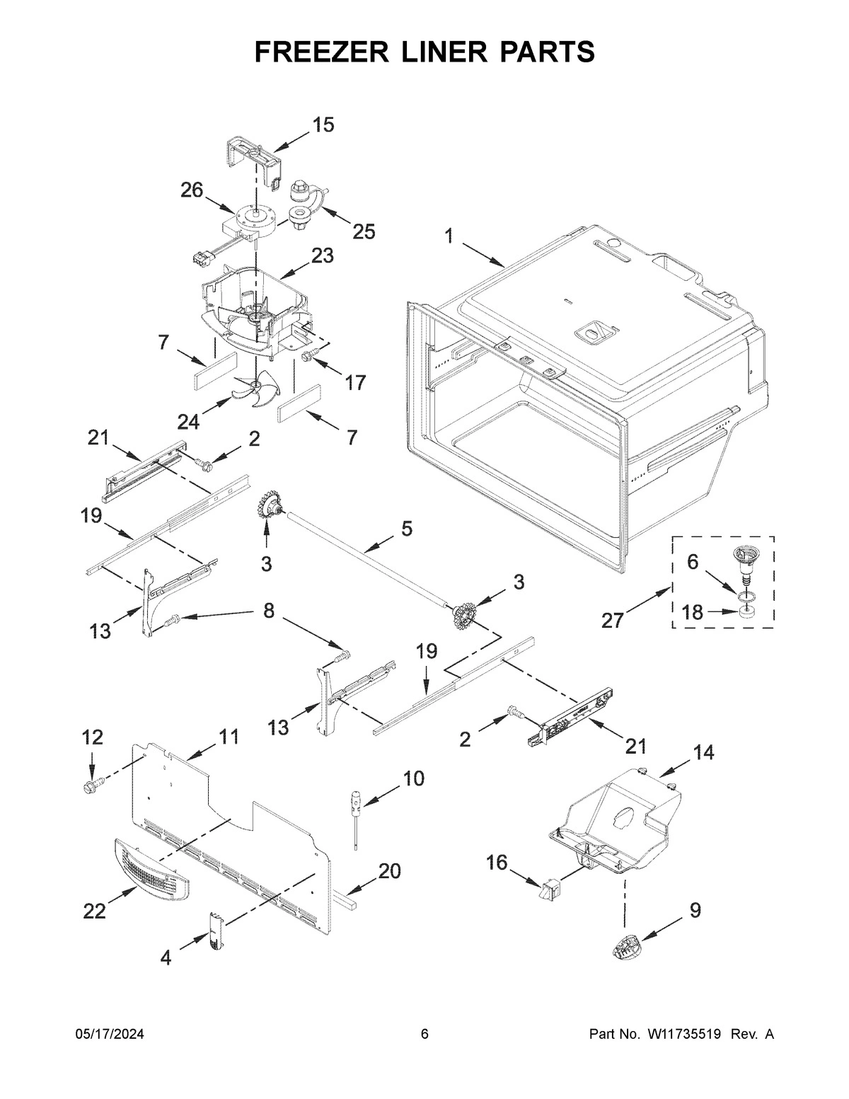 04 - FREEZER LINER PARTS