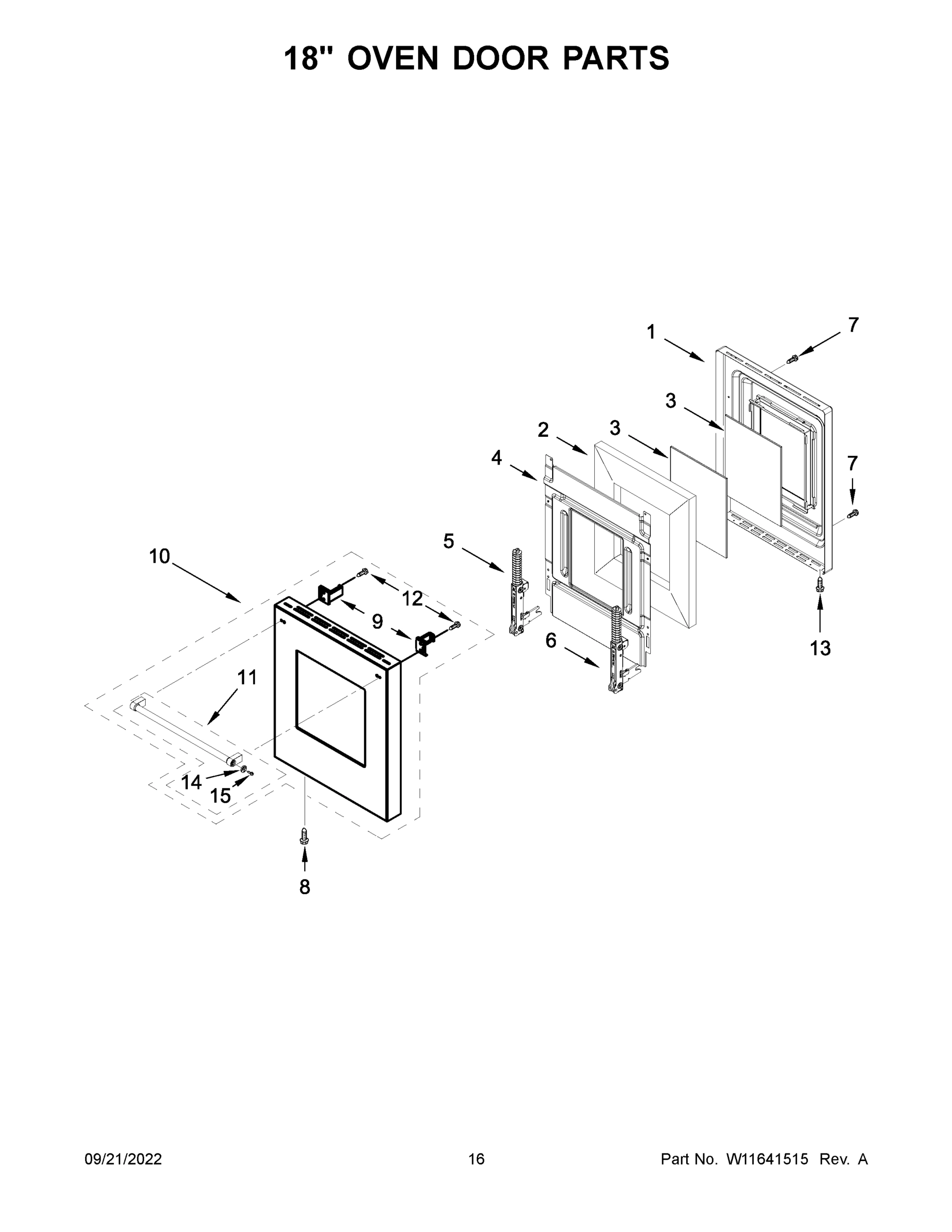 09 - 18" OVEN DOOR PARTS