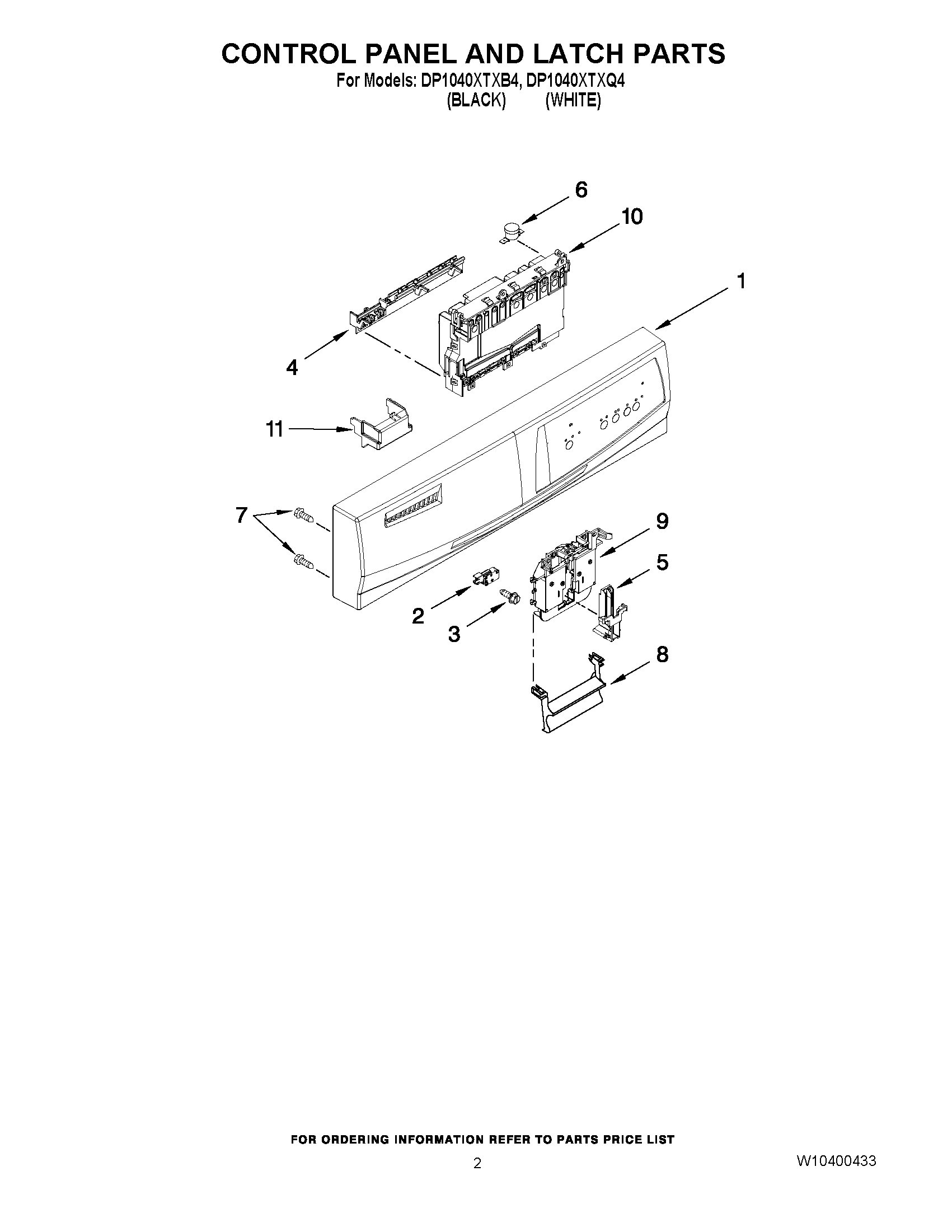 02 - CONTROL PANEL AND LATCH PARTS