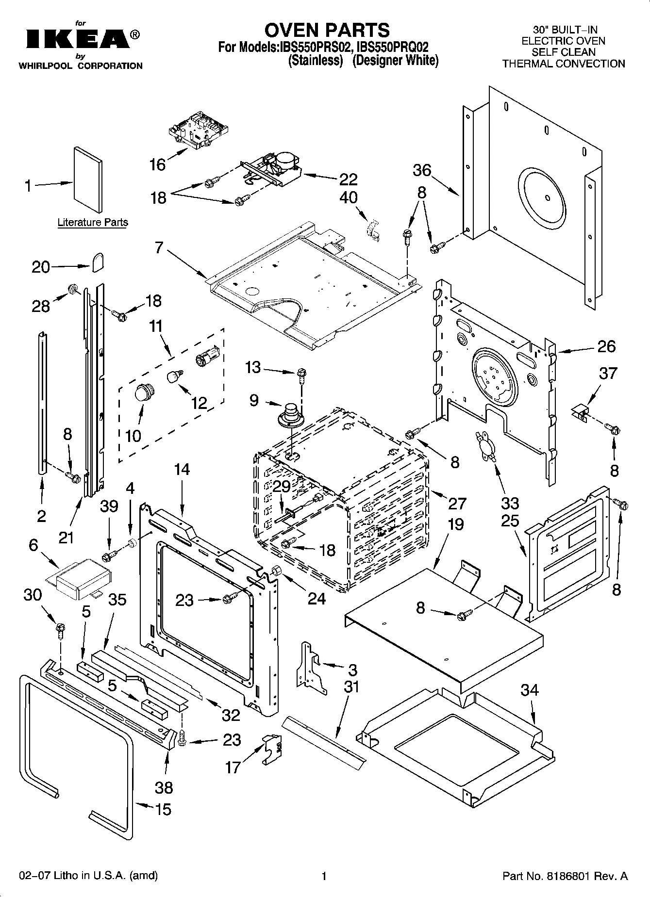 01 - OVEN PARTS