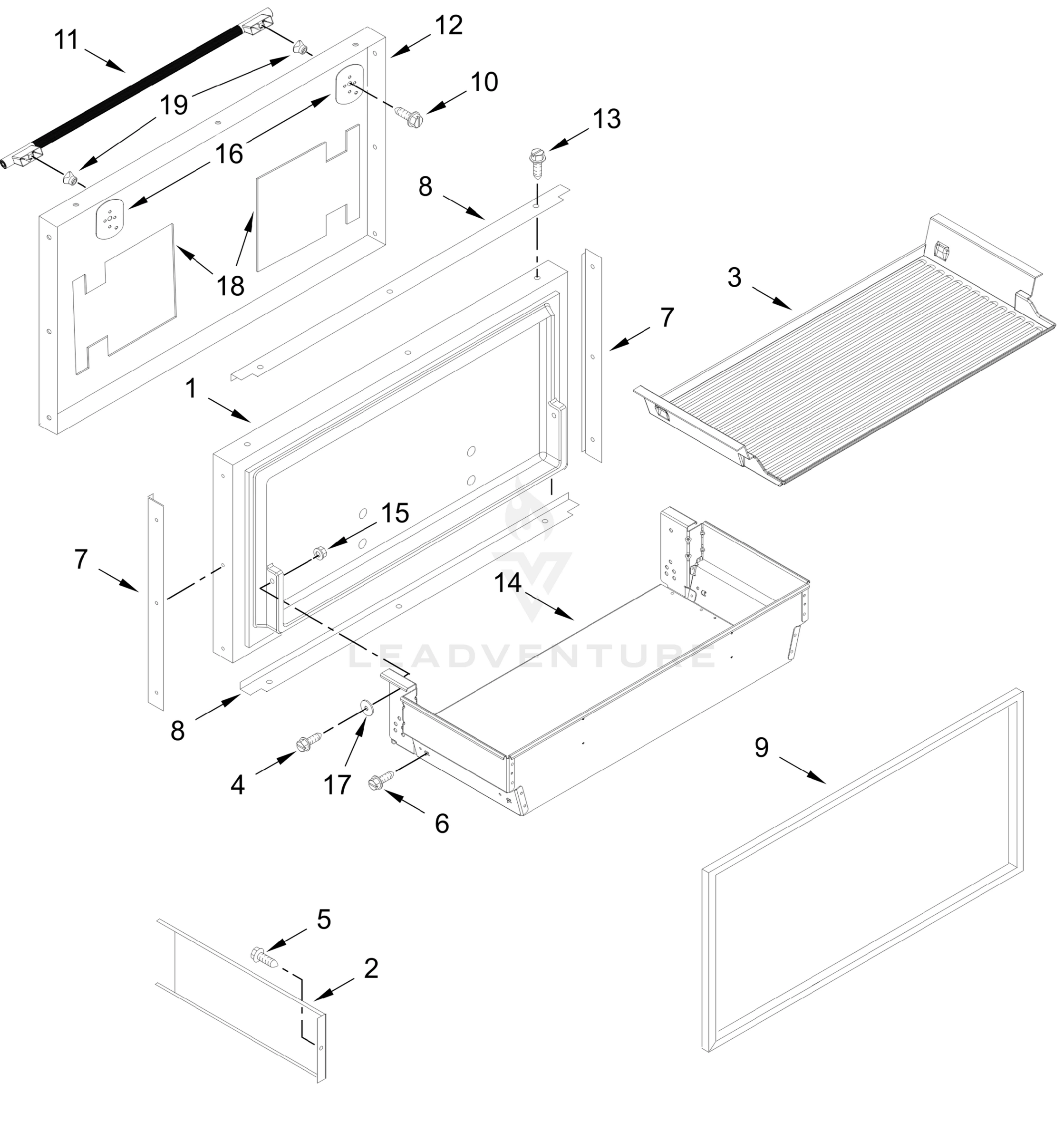 FREEZER DOOR AND BASKET PARTS