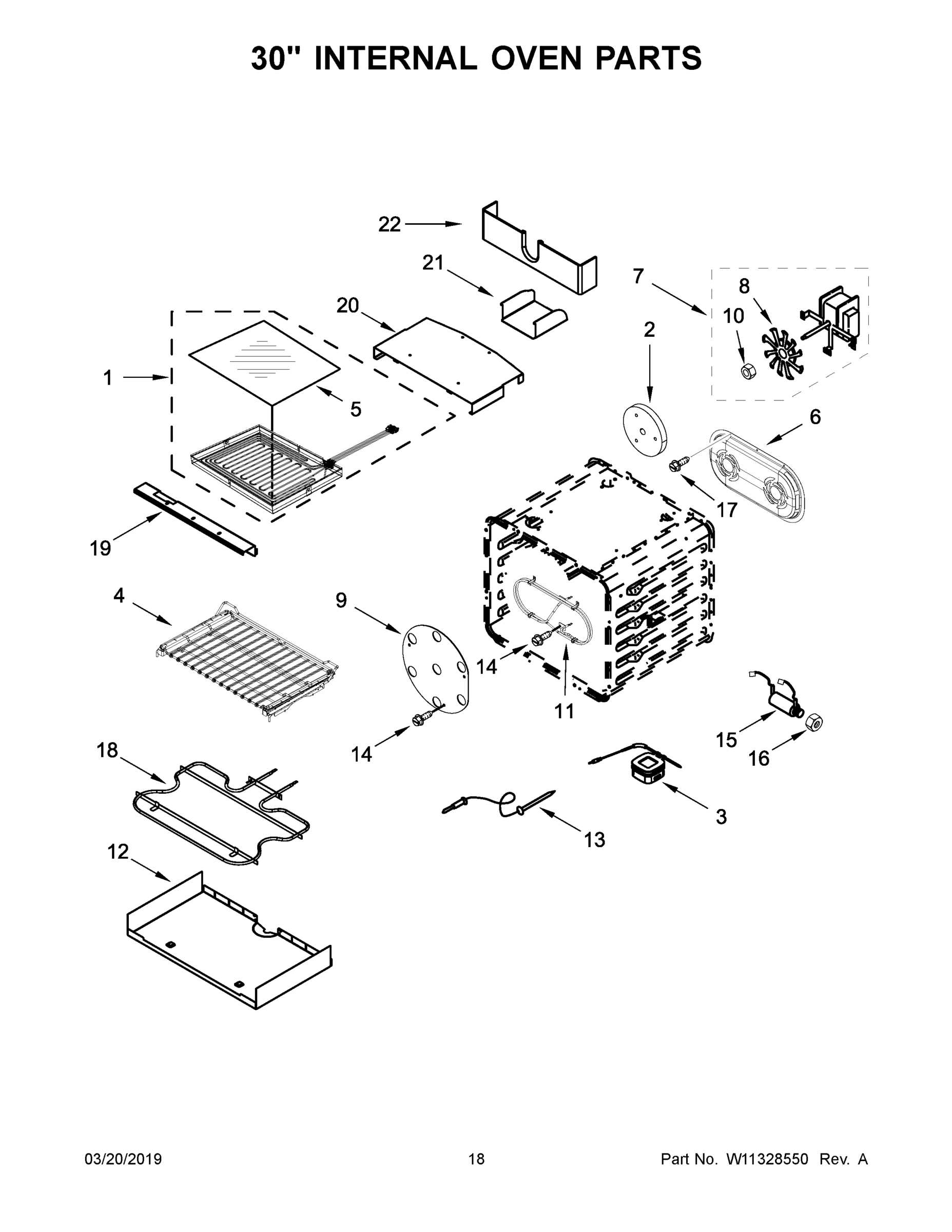 10 - 30" INTERNAL OVEN PARTS