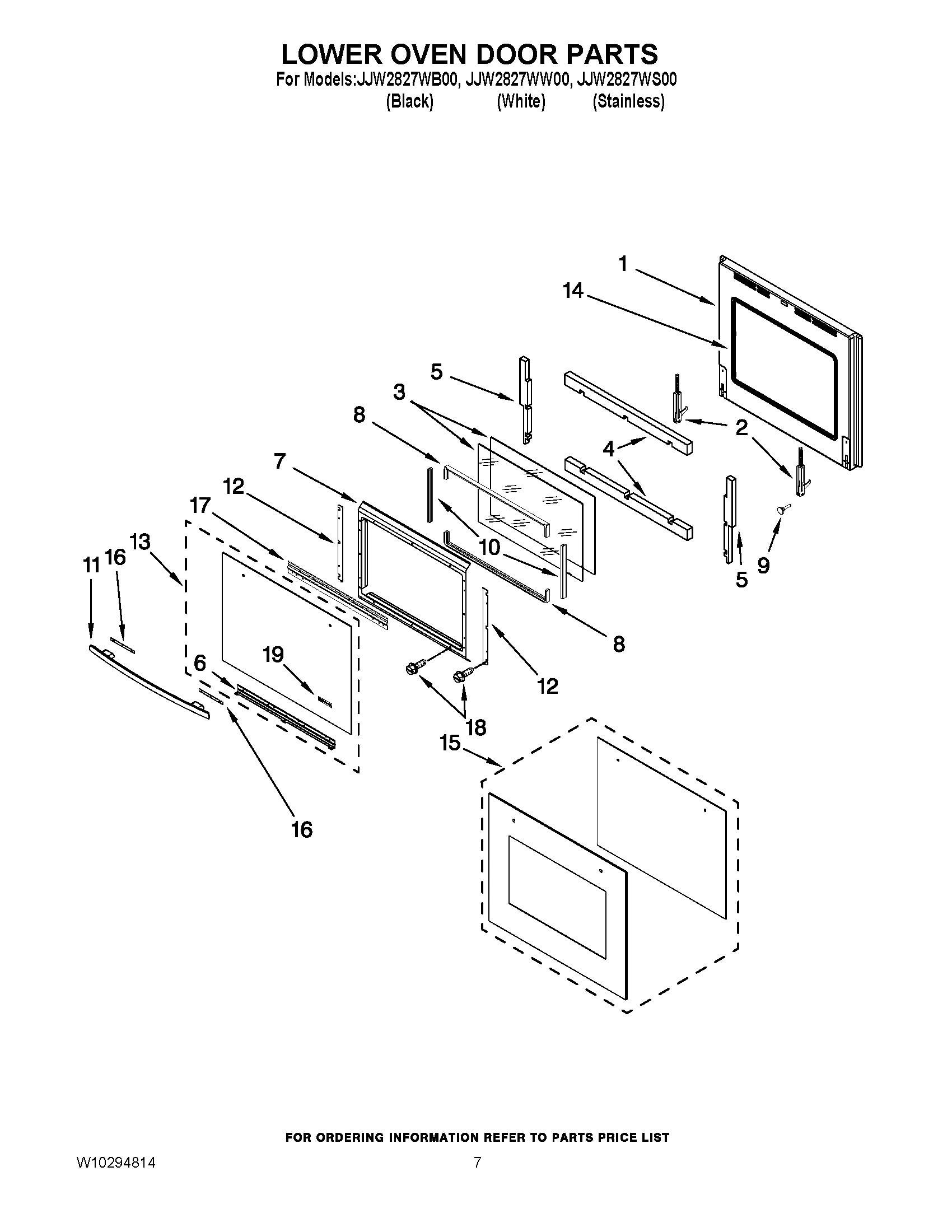 04 - LOWER OVEN DOOR PARTS